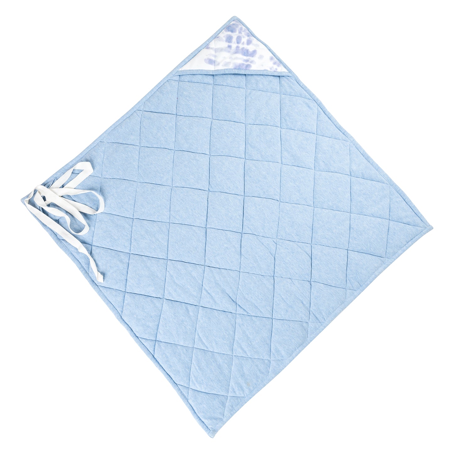 NUEVOSGHAR Cotton Tie & Dye Super Soft Warm Hooded Baby Blanket Wrapper (0-12 Months)_ Blue