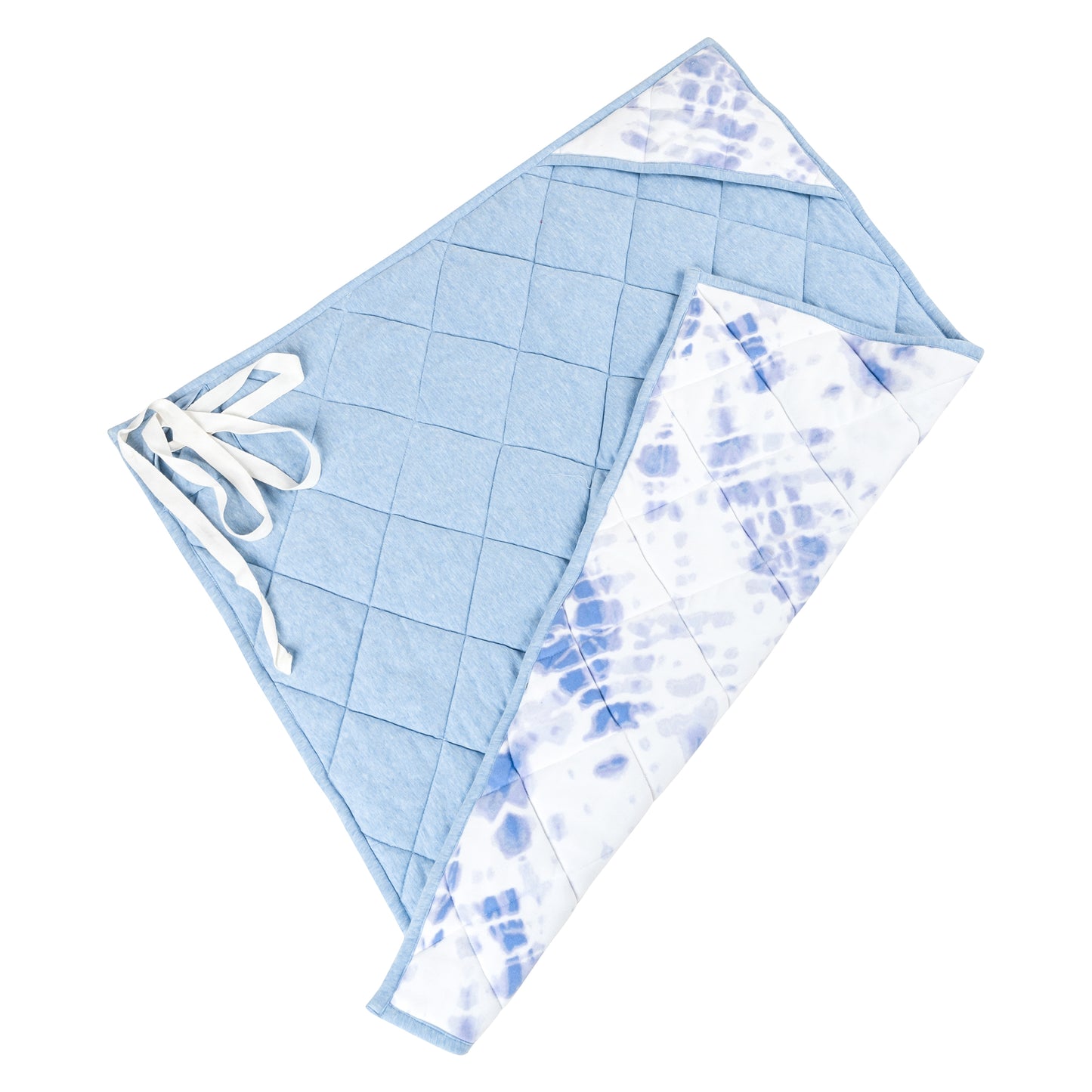 NUEVOSGHAR Cotton Tie & Dye Super Soft Warm Hooded Baby Blanket Wrapper (0-12 Months)_ Blue