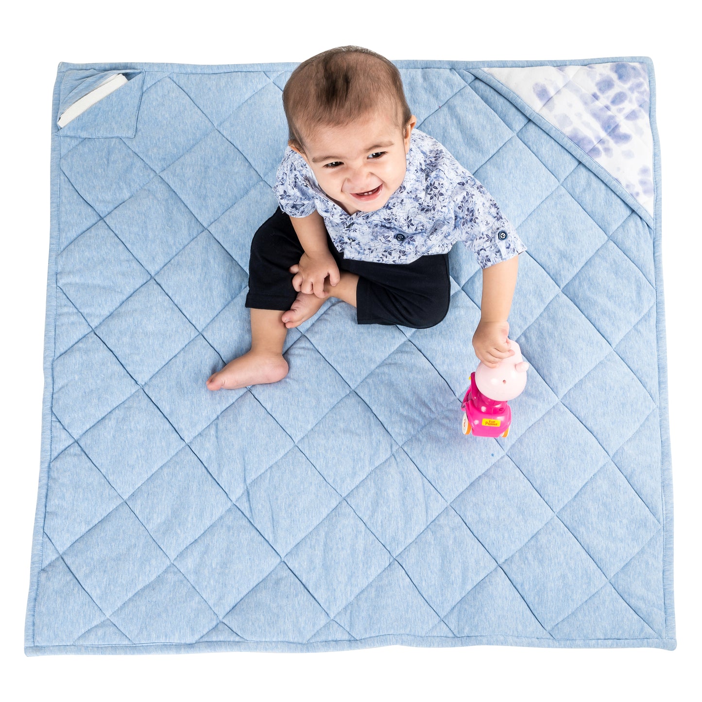 NUEVOSGHAR Cotton Tie & Dye Super Soft Warm Hooded Baby Blanket Wrapper (0-12 Months)_ Blue