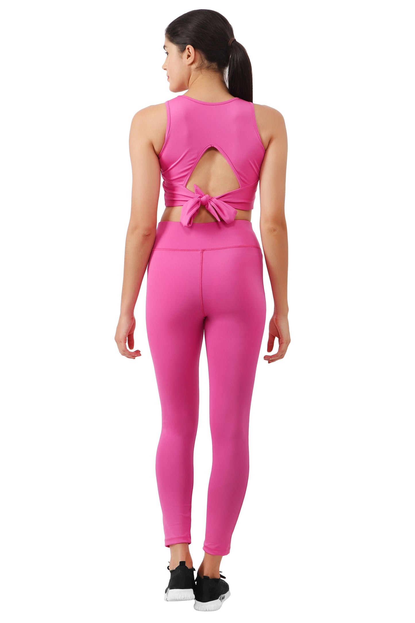 NUEVOSDAMAS Women Solid Dark Pink Active Wear Tracksuit | Gym Wear Padded Top And Bottom Set | Dry Fit Women Active Wear Combo Set