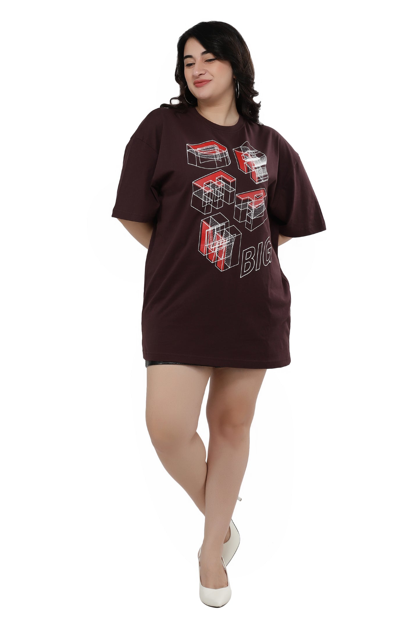 NUEVOSDAMAS Women Cotton Graphic Printed Half Sleeve Women's Black T-Shirt