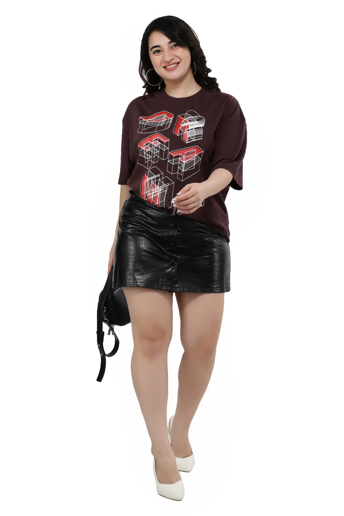 NUEVOSDAMAS Women Cotton Graphic Printed Half Sleeve Women's Black T-Shirt