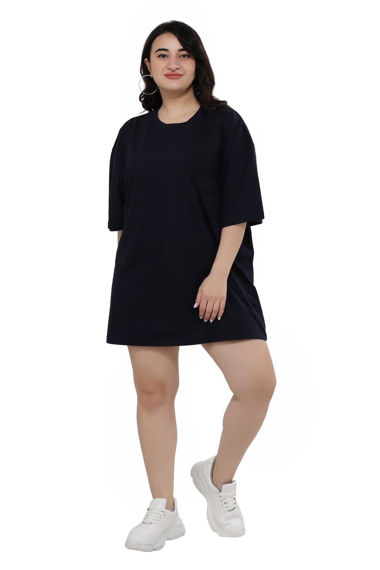 NUEVOSDAMAS Women Cotton Graphic Printed Half Sleeve Women's Black T-Shirt