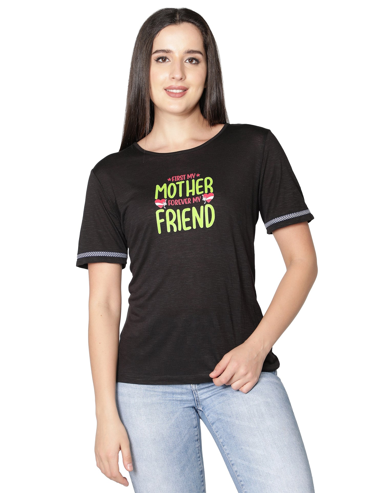 NUEVOSDAMAS Women Rayon Printed T-Shirt