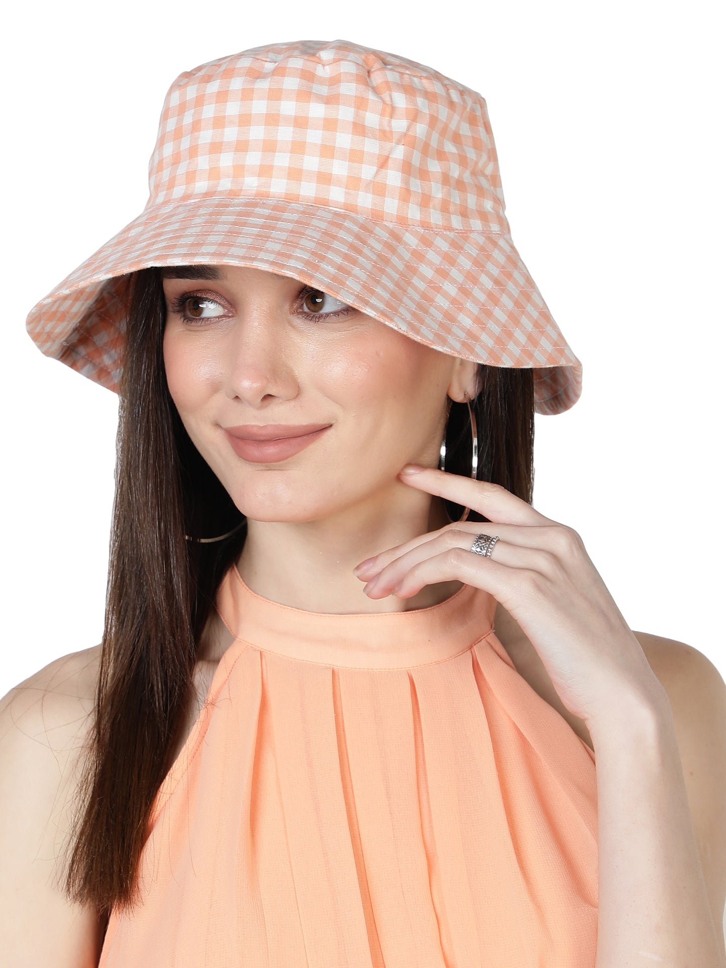 NUEVOSDAMAS Women Rayon Solid Hat Orange