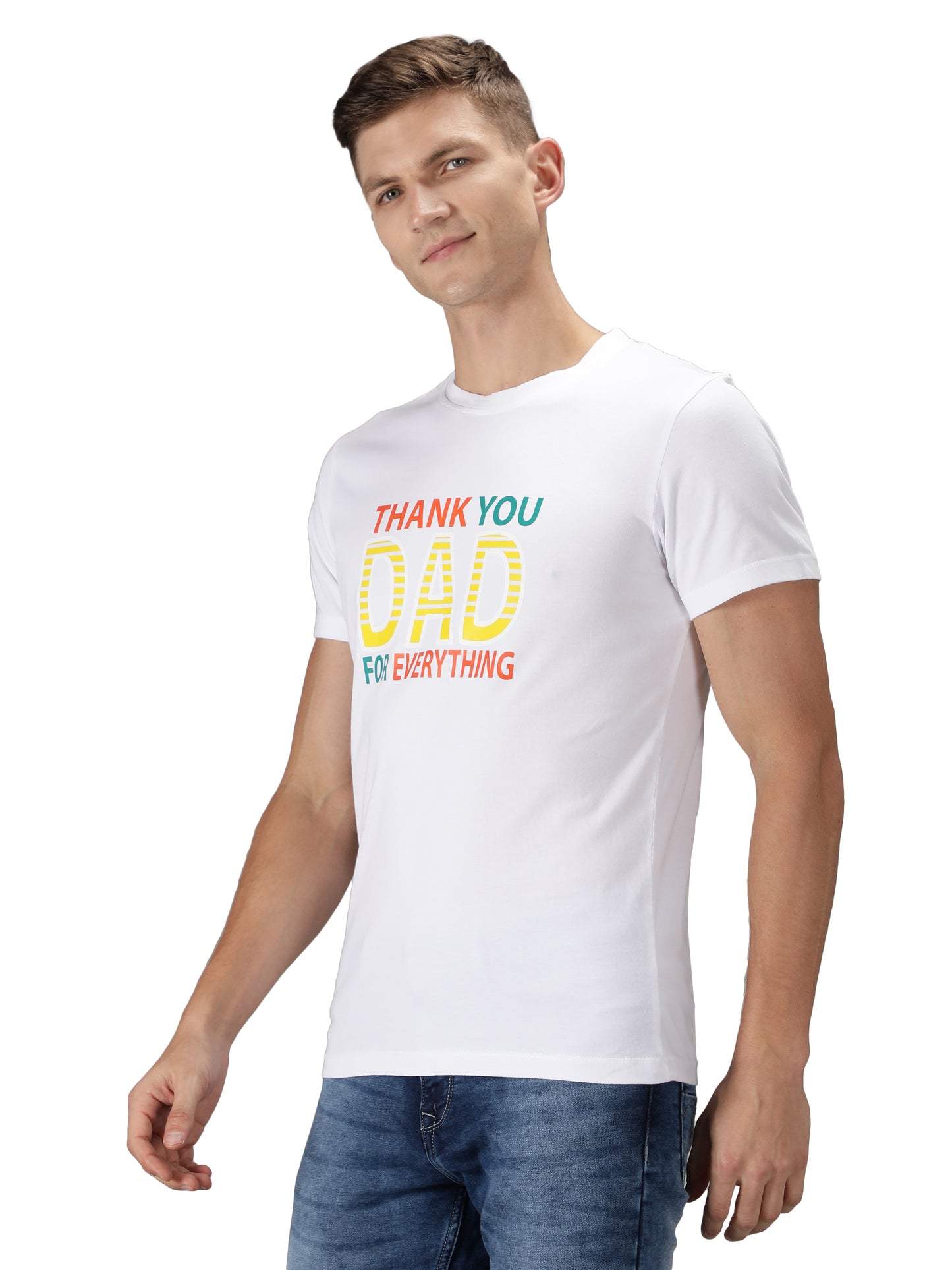 NUEVOSPORTA Men's Cotton Graphic Printed White T-Shirt