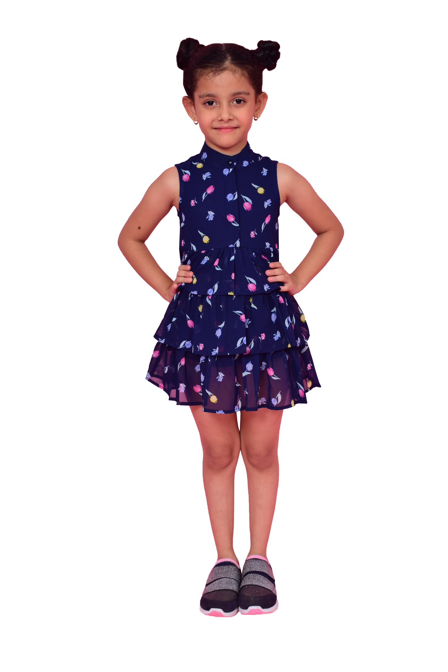 Girls Above Knee Casual Dress (Blue, Sleeveless) freeshipping - NUEVOSDAMAS