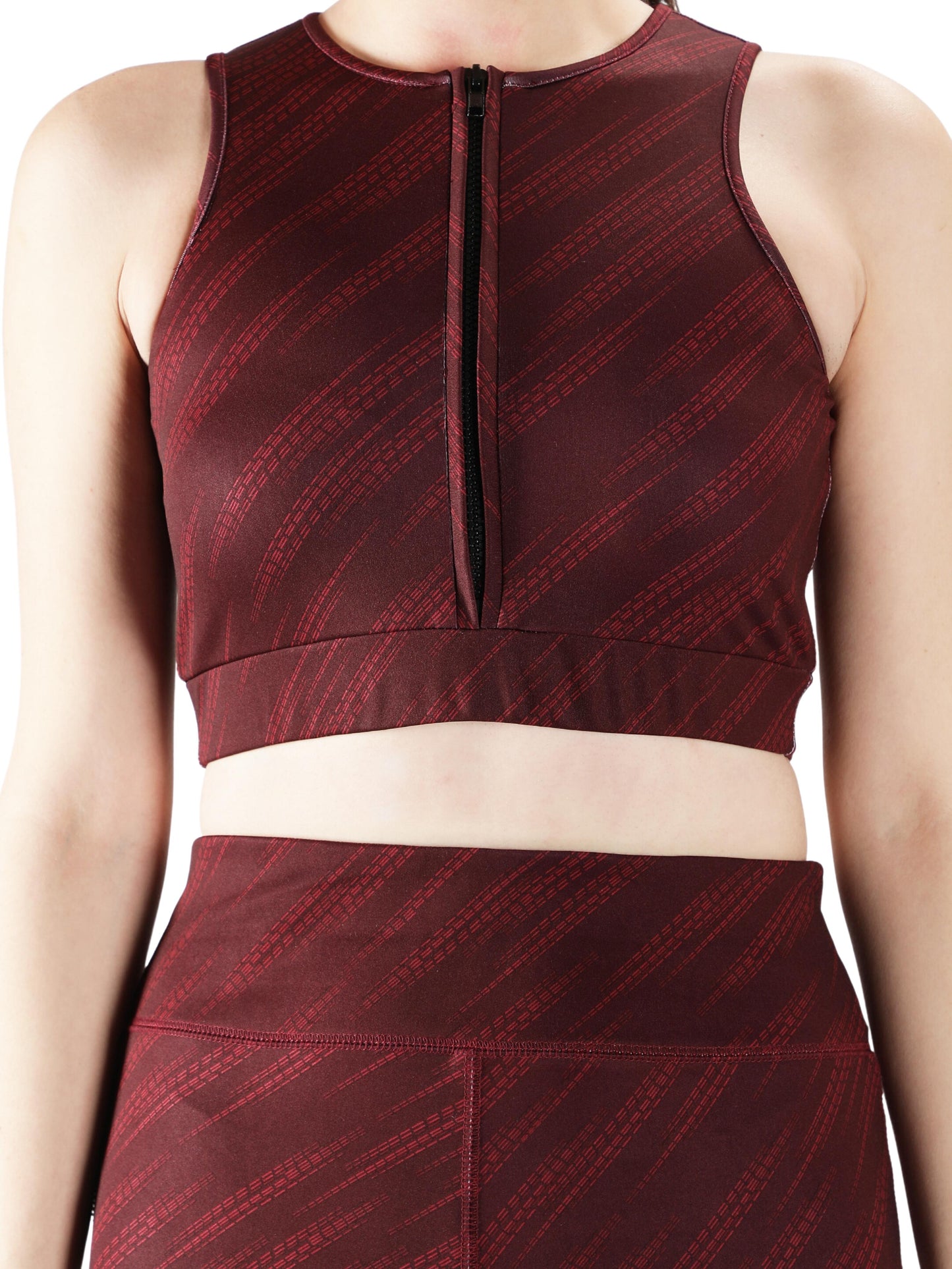NUEVOSDAMAS Women Active WearTracksuit | Gym Wear Padded Top And Bottom Set | Dry Fit Women Active Wear Combo Set_Maroon