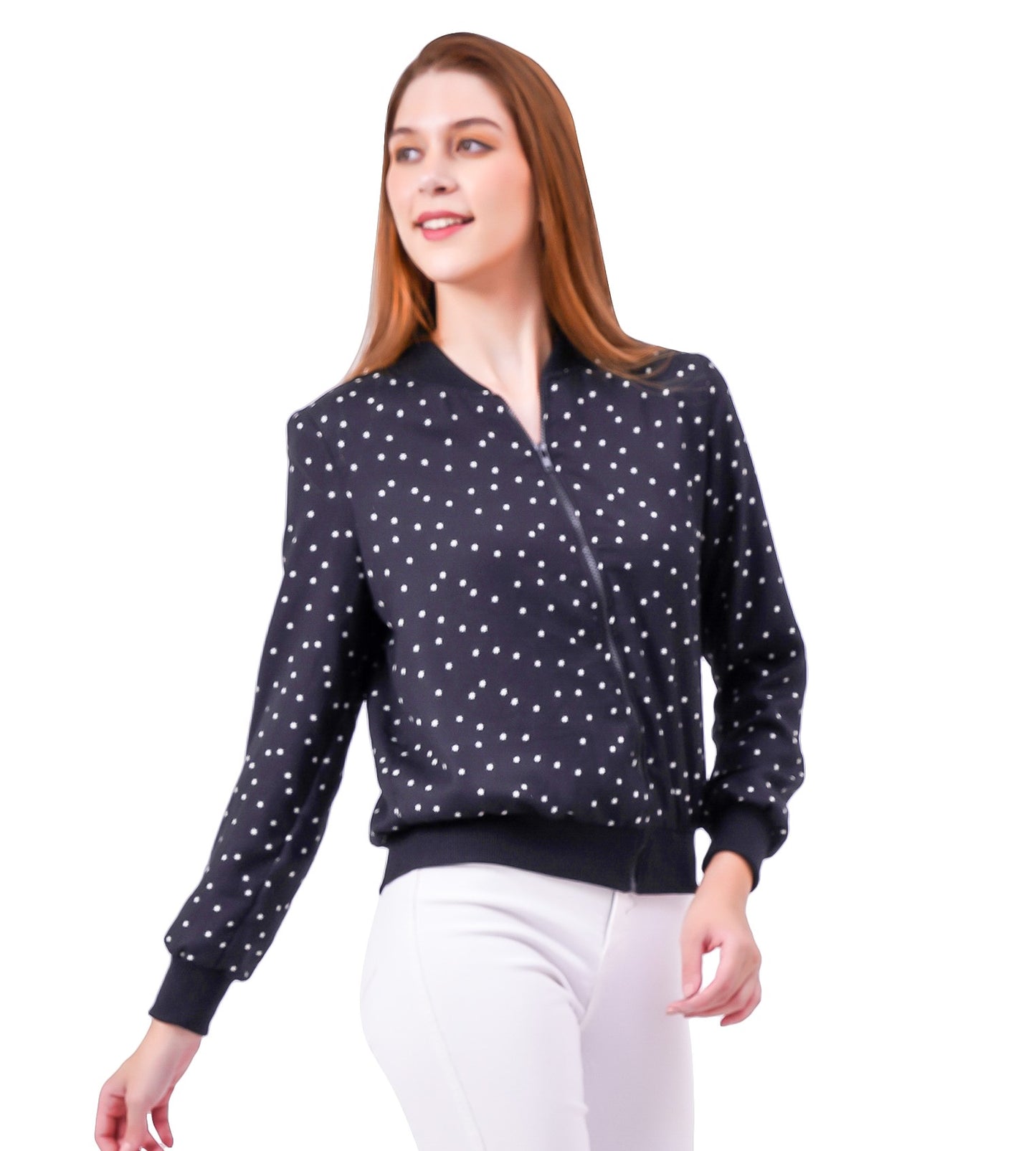 NUEVOSDAMAS Star Printed Black Bomber Jacket