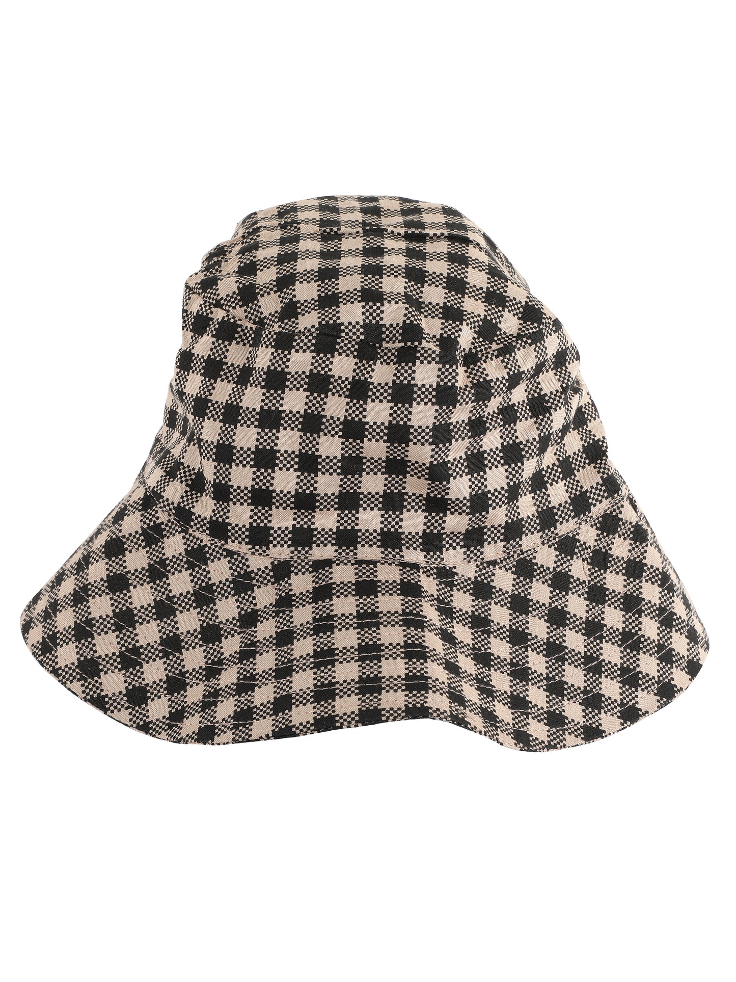 NUEVOSDAMAS Women Cotton Yarn Dyed Check Sun Hat