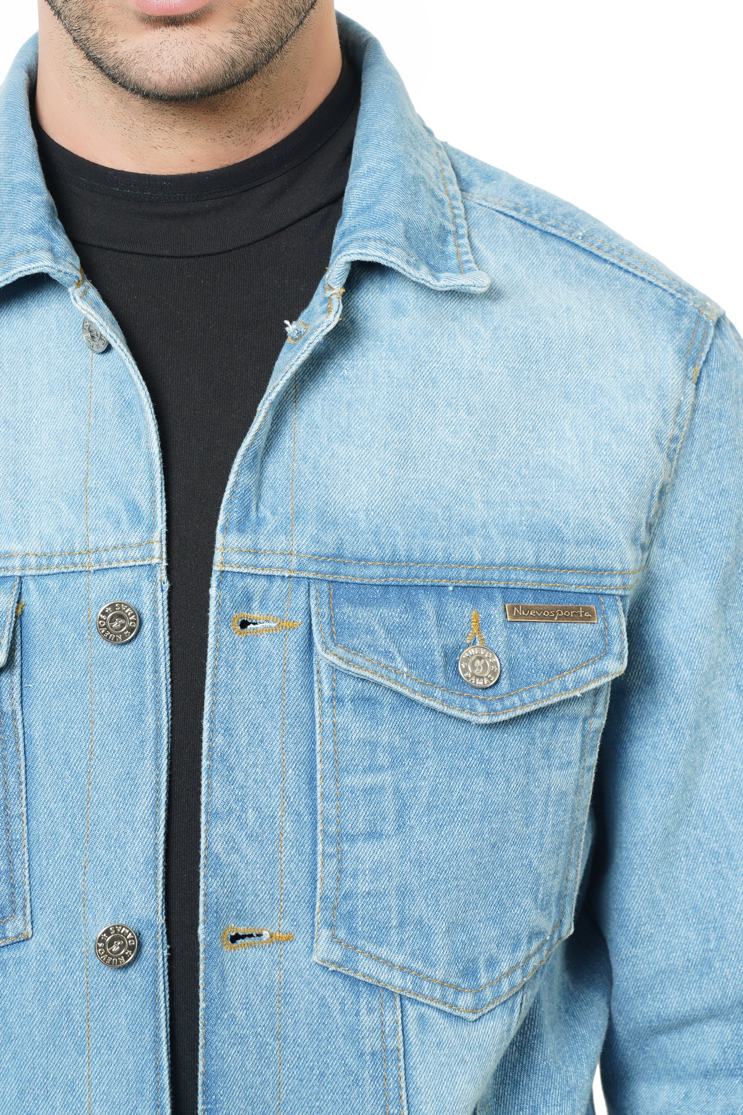 NUEVOSPORTA Denim Jacket for Men | Light Blue