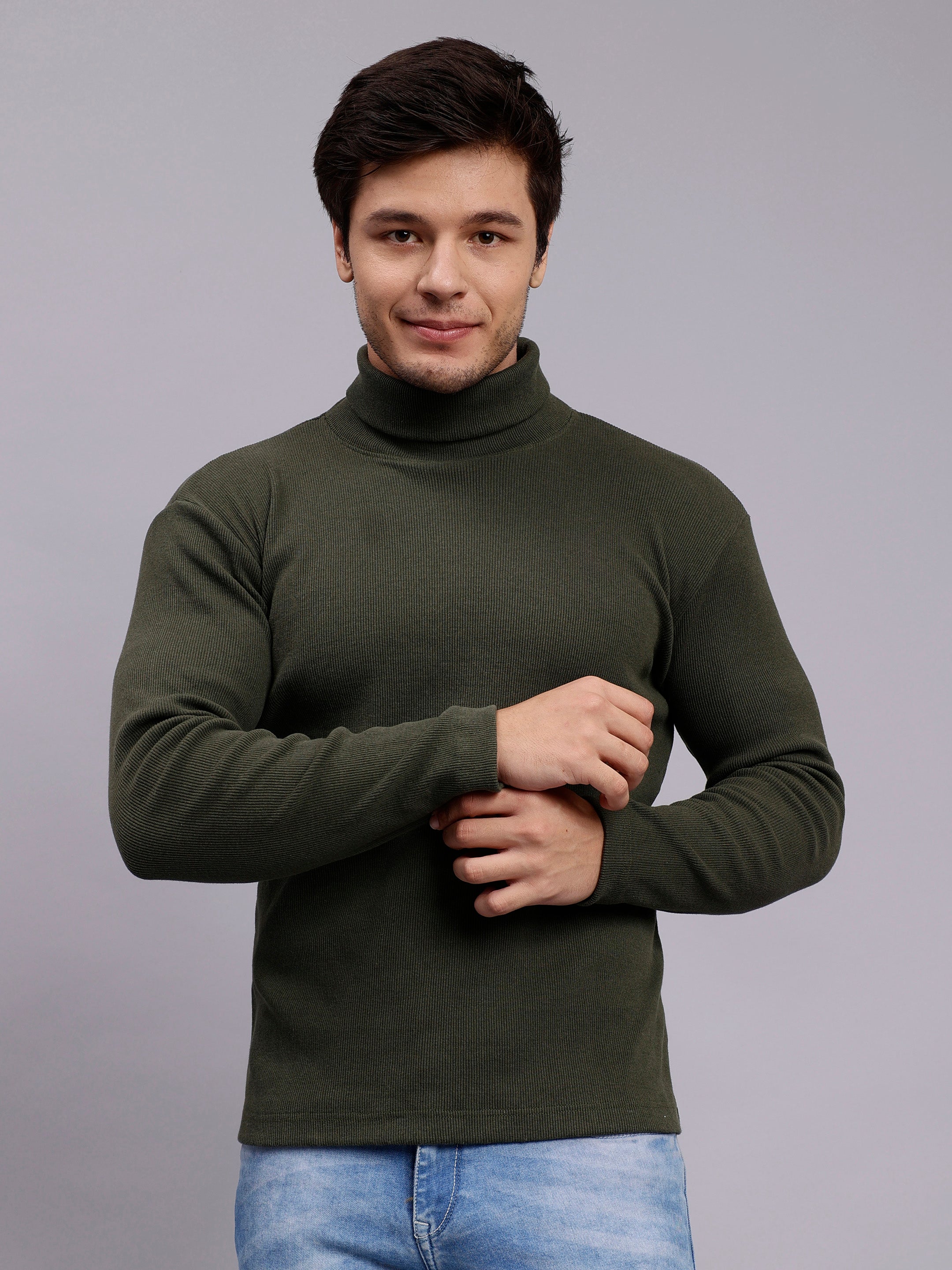 High neck sweatshirt mens best sale