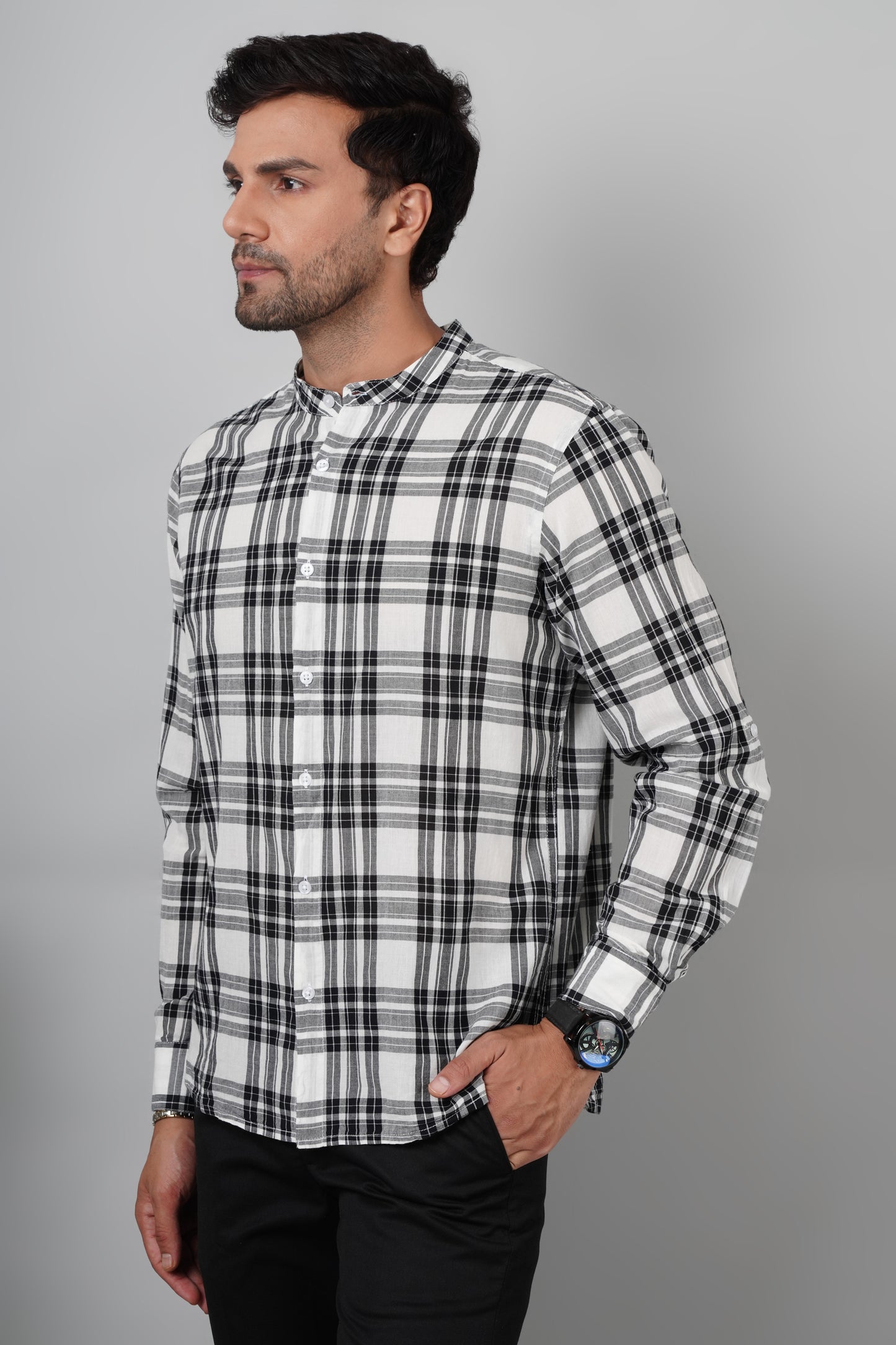Men Regular Fit Checkered Formal Shirt