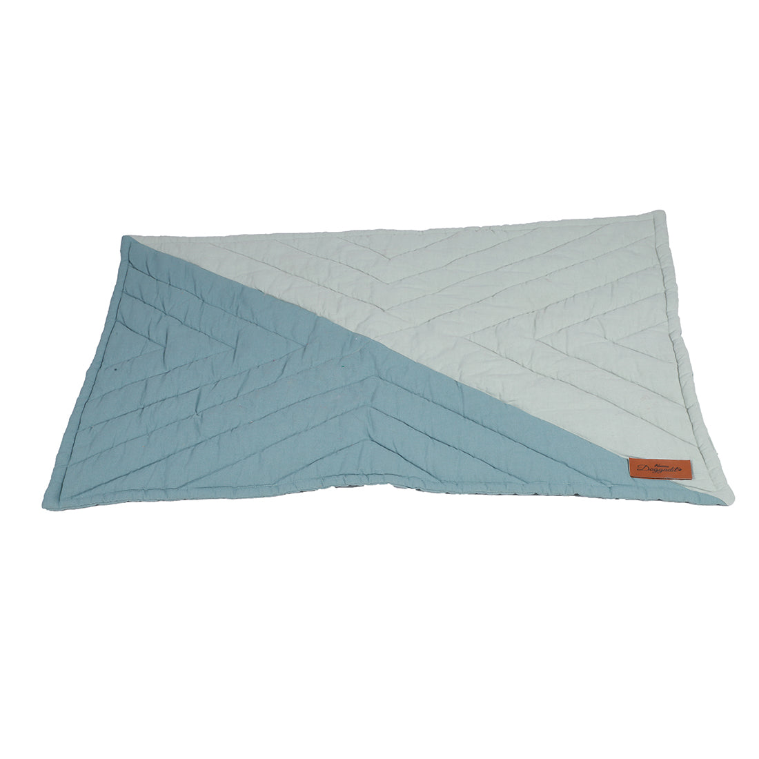 NUEVOS DOGGADIL Cotton Canvas Color Blocked Rectangle Pet Bed Mattress | Washable Padded Pet Bed| Light Weighted Dog Flat Mat Blue/ Light Blue