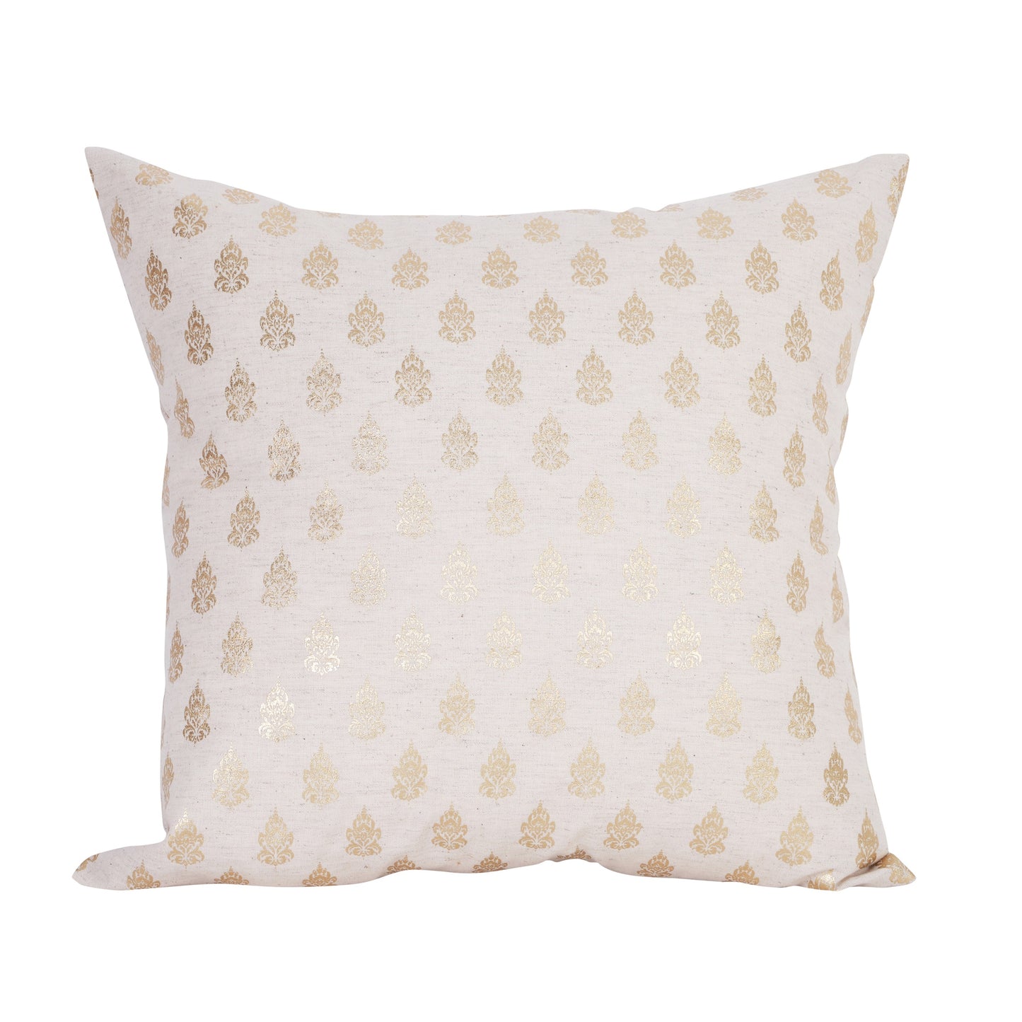 NUEVOSGHAR Cotton Printed Cushion Cover | Square Cushion Cover For Bedding/Sofa/Couch | Home Decorative Cushion Covers | Pack of 1 piece | 18x18 Inch_Beige