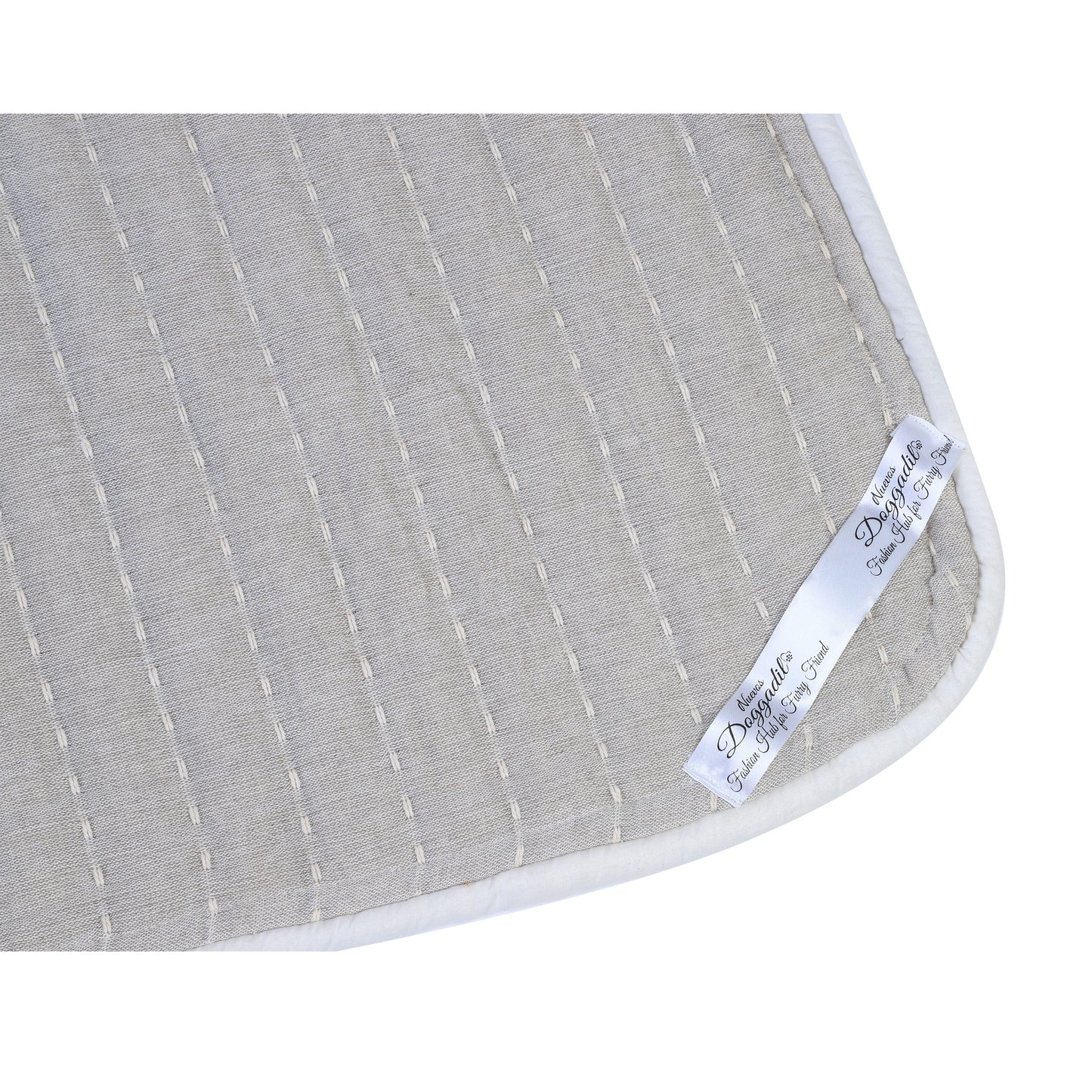 NUEVOS DOGGADIL Cotton Jacquard Rectangle Cat Dog Pet Bed Mattress | Foldable/Reversible Padded Pet Mat| Light Weighted Mattress Grey