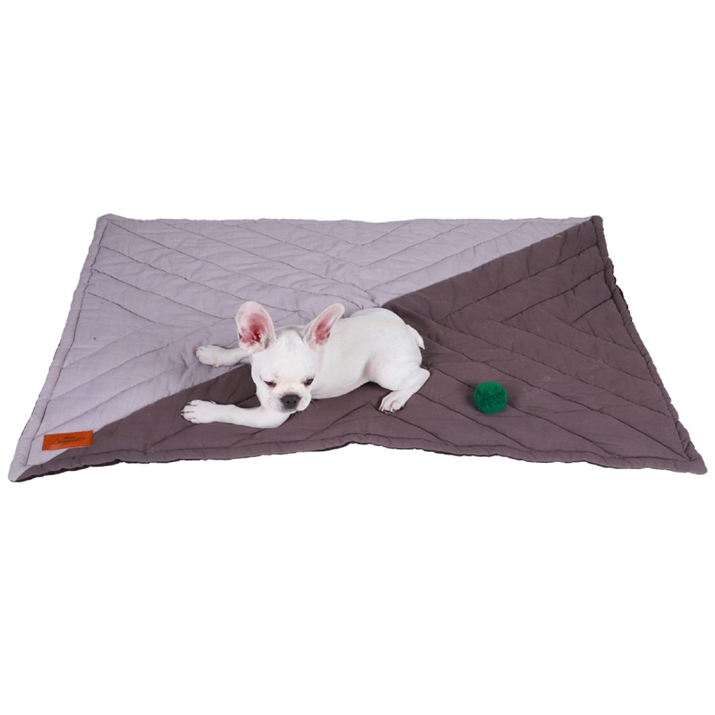 NUEVOS DOGGADIL Cotton Canvas Color Blocked Rectangle Pet Bed Mattress | Washable Padded Pet Bed| Light Weighted Dog Flat Mat Grey/ Dark Grey