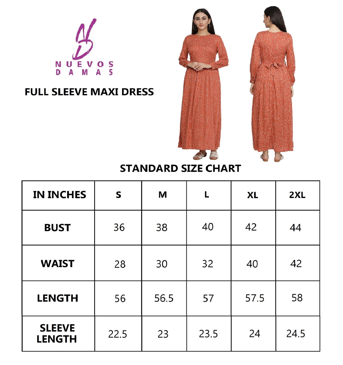NUEVOSDAMAS Women Rayon Dot Printed Designer Dress | Latest Western Maxi Dress