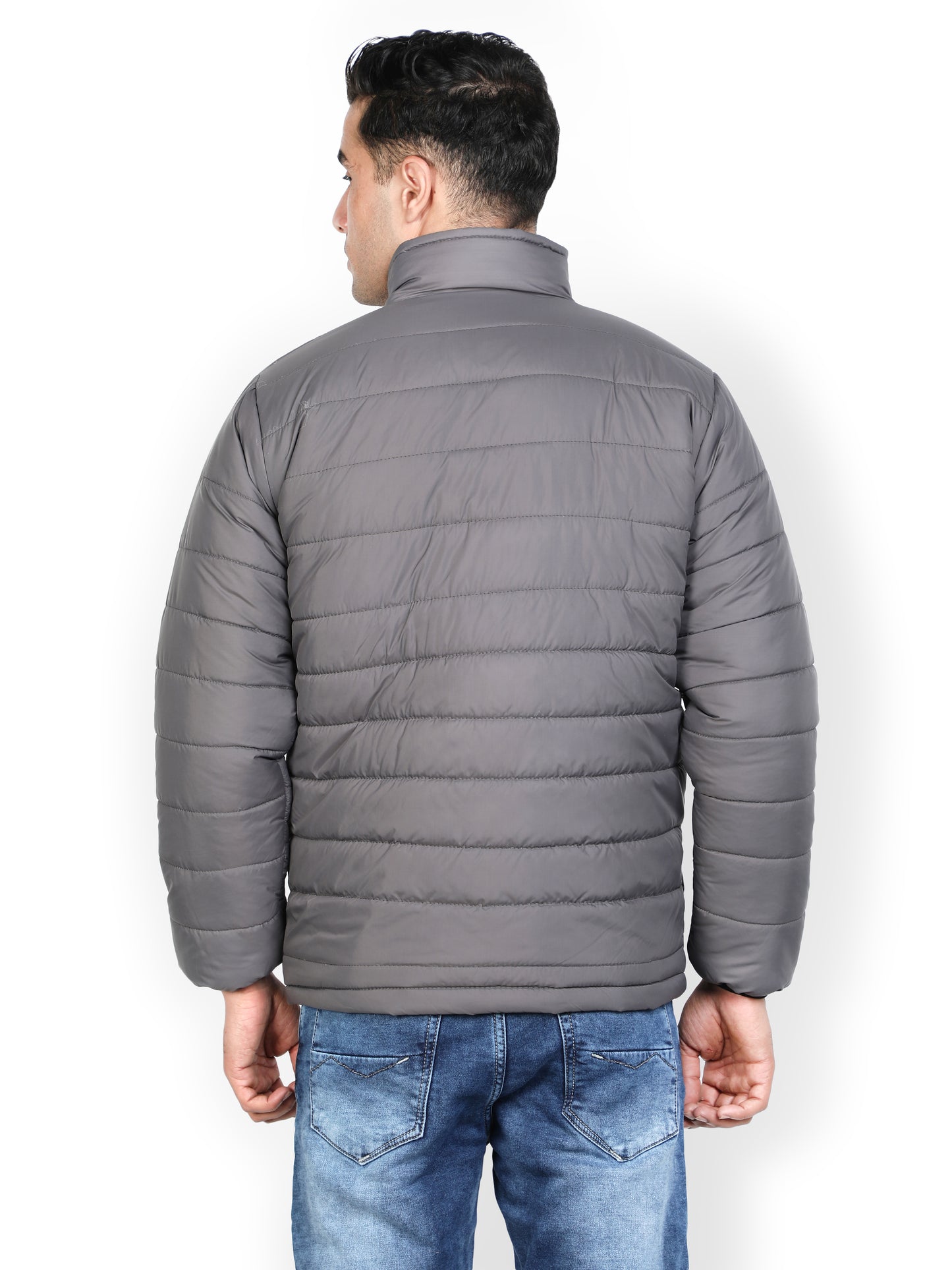NUEVOSPORTA Men's Winter Solid Grey Puffer jacket