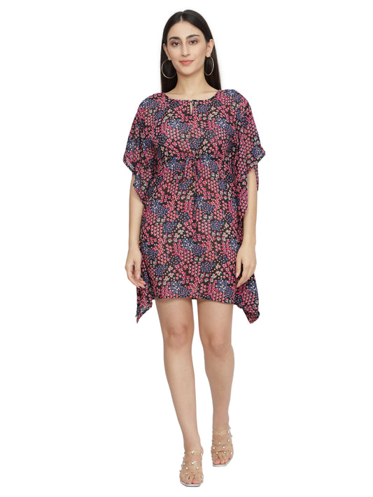 Georgette Floral Printed Multicolor Kaftan freeshipping - NUEVOSDAMAS