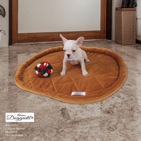 NUEVOS DOGGADIL Velvet Bolster Pet Bed | Washable Padded Pet Bed| Light Weighted Dog Bolster Mat Rust