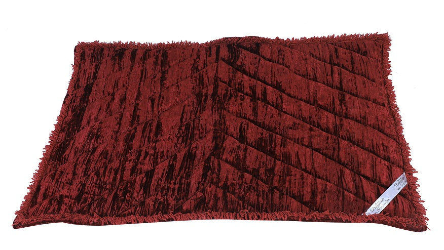 NUEVOS DOGGADIL Velvet Flat Pet Bed | Washable Padded Pet Bed| Light Weighted Dog Bolster Mat Maroon