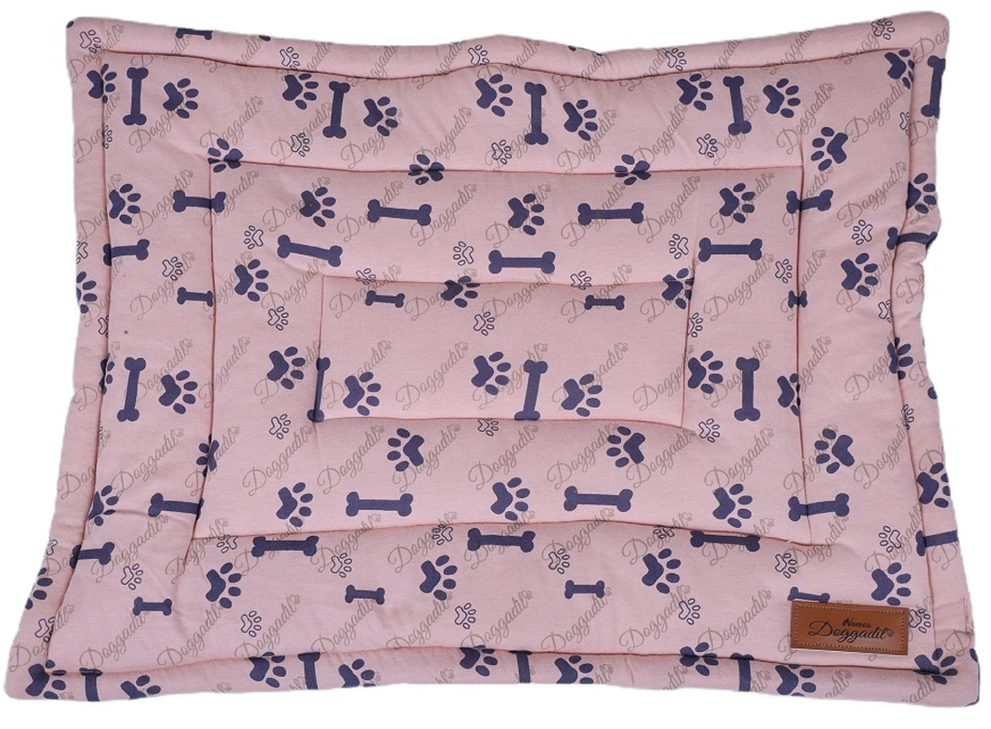 NUEVOS DOGGADIL Printed Pet Bed Mattress | Soft Cozy Cotton Rectangle Flat Bed | Washable Padded Pet Bed| Light Weighted Dog Flat Mat Blue/ Pink