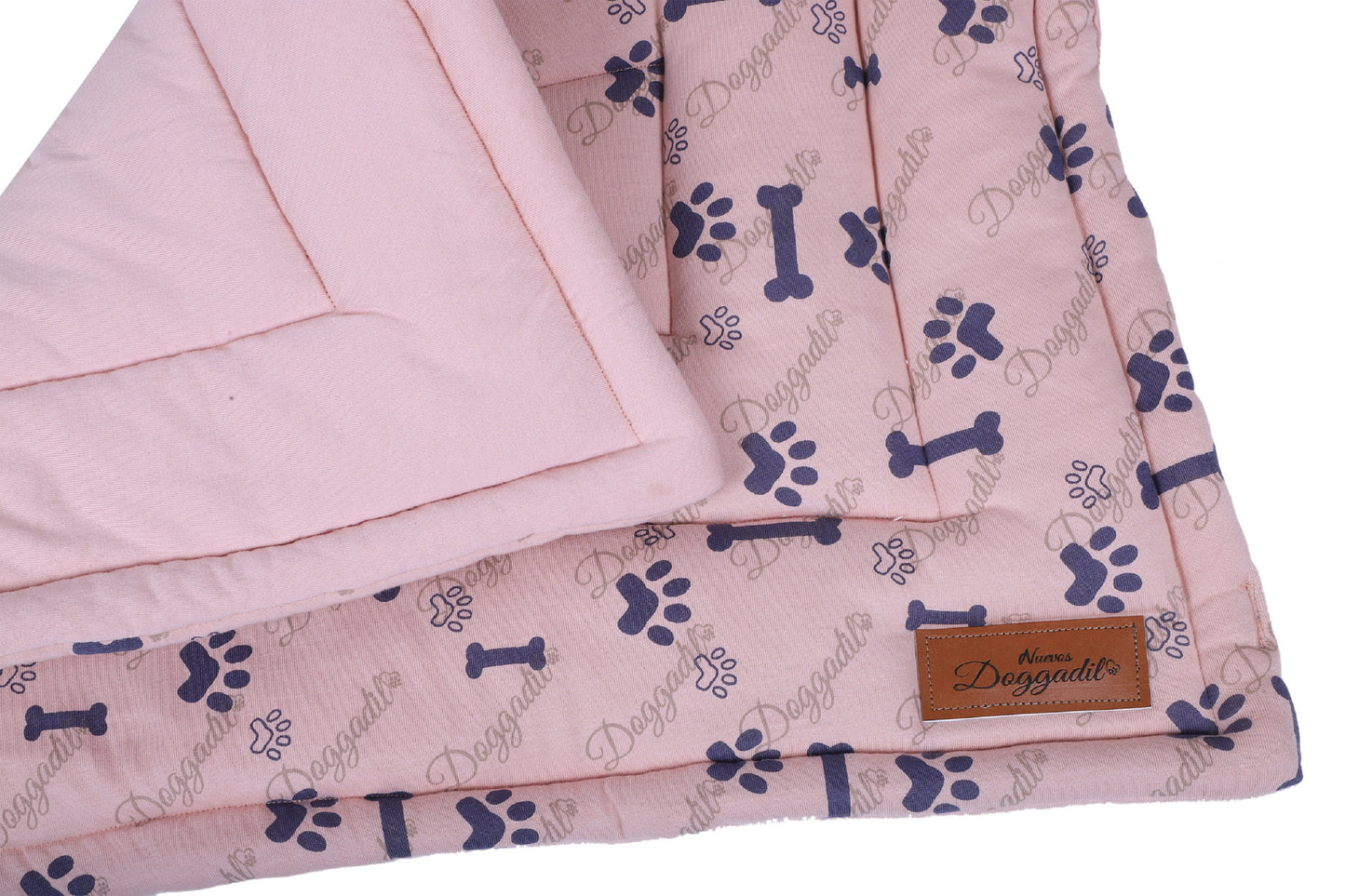 NUEVOS DOGGADIL Printed Pet Bed Mattress | Soft Cozy Cotton Rectangle Flat Bed | Washable Padded Pet Bed| Light Weighted Dog Flat Mat Blue/ Pink