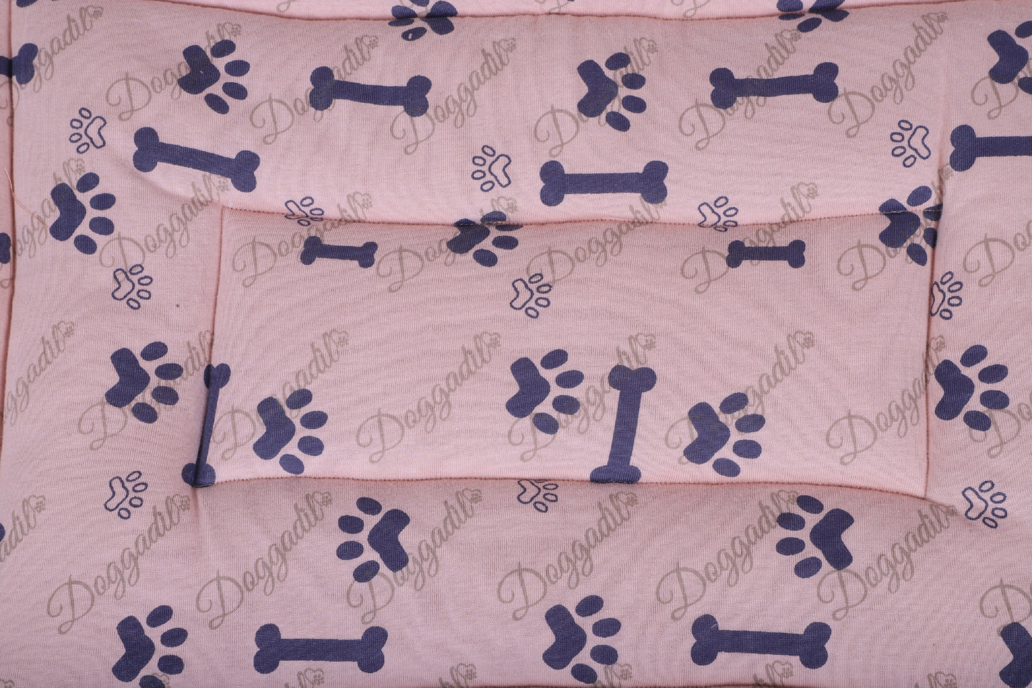 NUEVOS DOGGADIL Printed Pet Bed Mattress | Soft Cozy Cotton Rectangle Flat Bed | Washable Padded Pet Bed| Light Weighted Dog Flat Mat Blue/ Pink