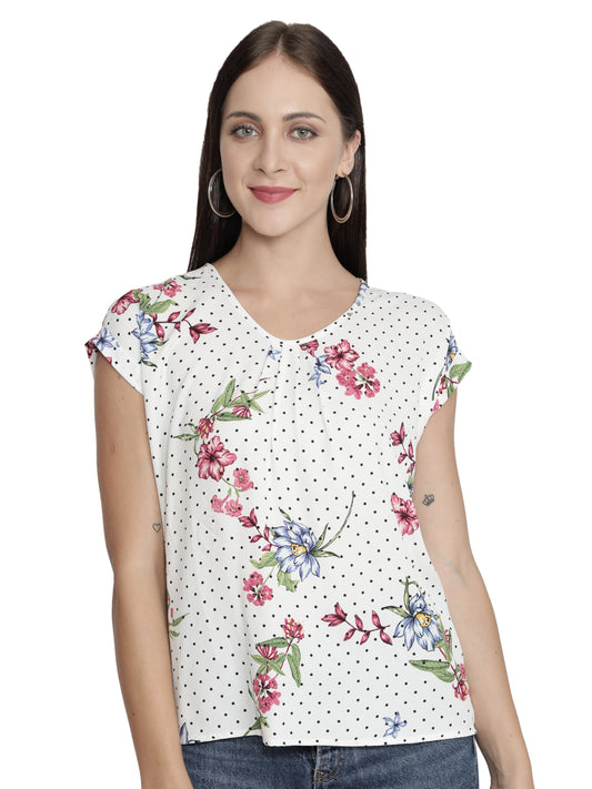 Casual Sleeveless Solid Women White Top