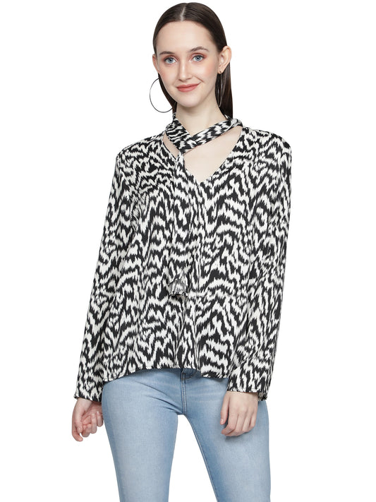 NUEVOSDAMAS Women Cotton Printed Multicolor Top