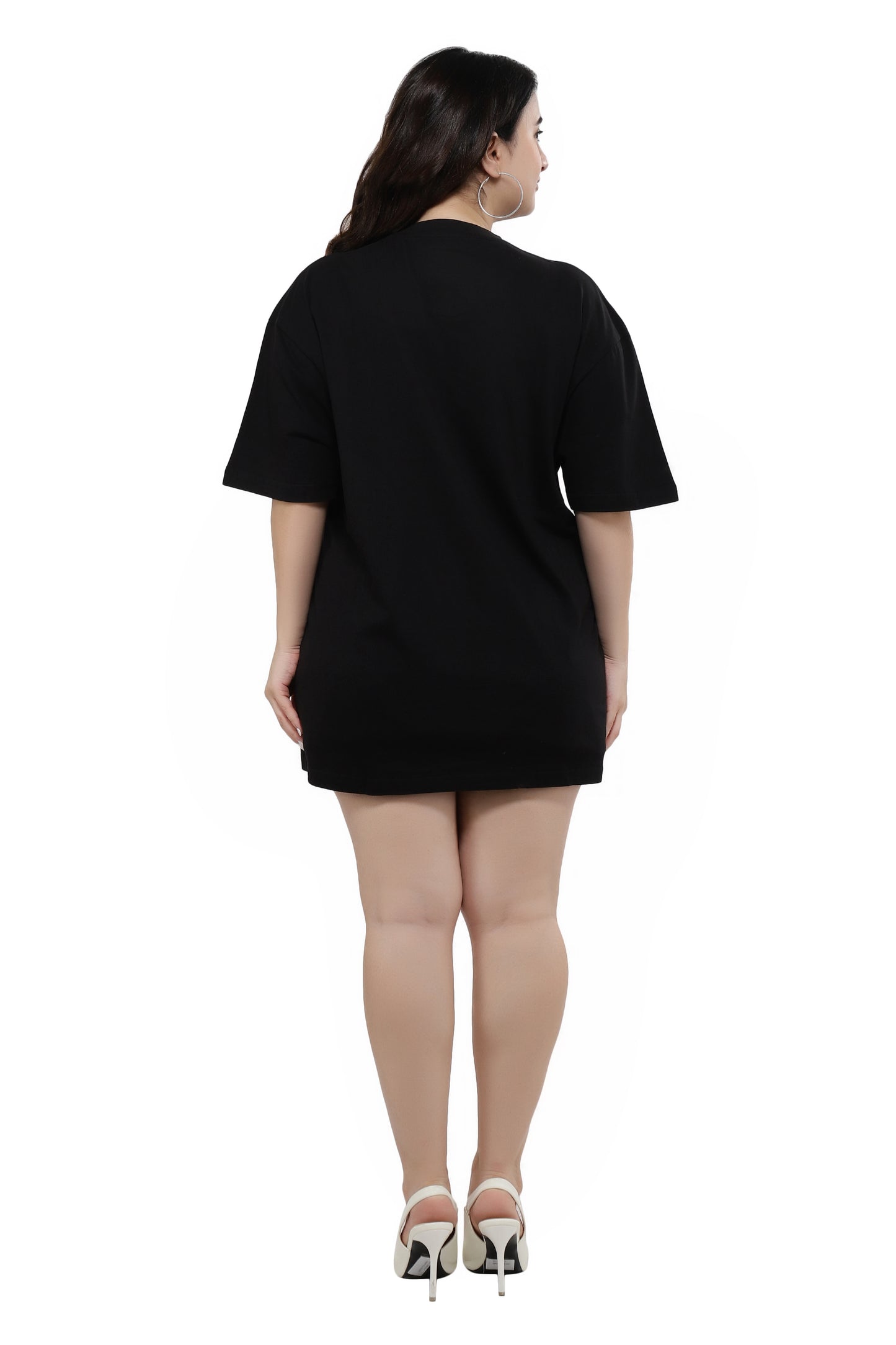 NUEVOSDAMAS Women Cotton Graphic Printed Half Sleeve Women's Black T-Shirt