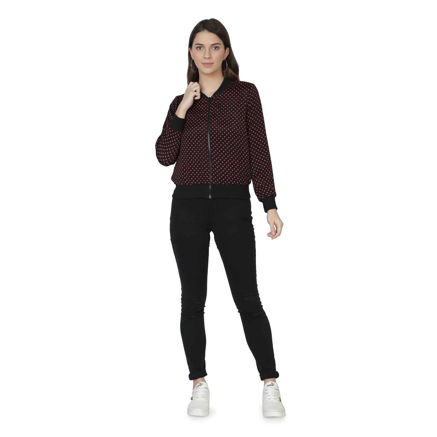 NUEVOSDAMAS Women Full sleeve Multi Floral Printed Bomber Jacket