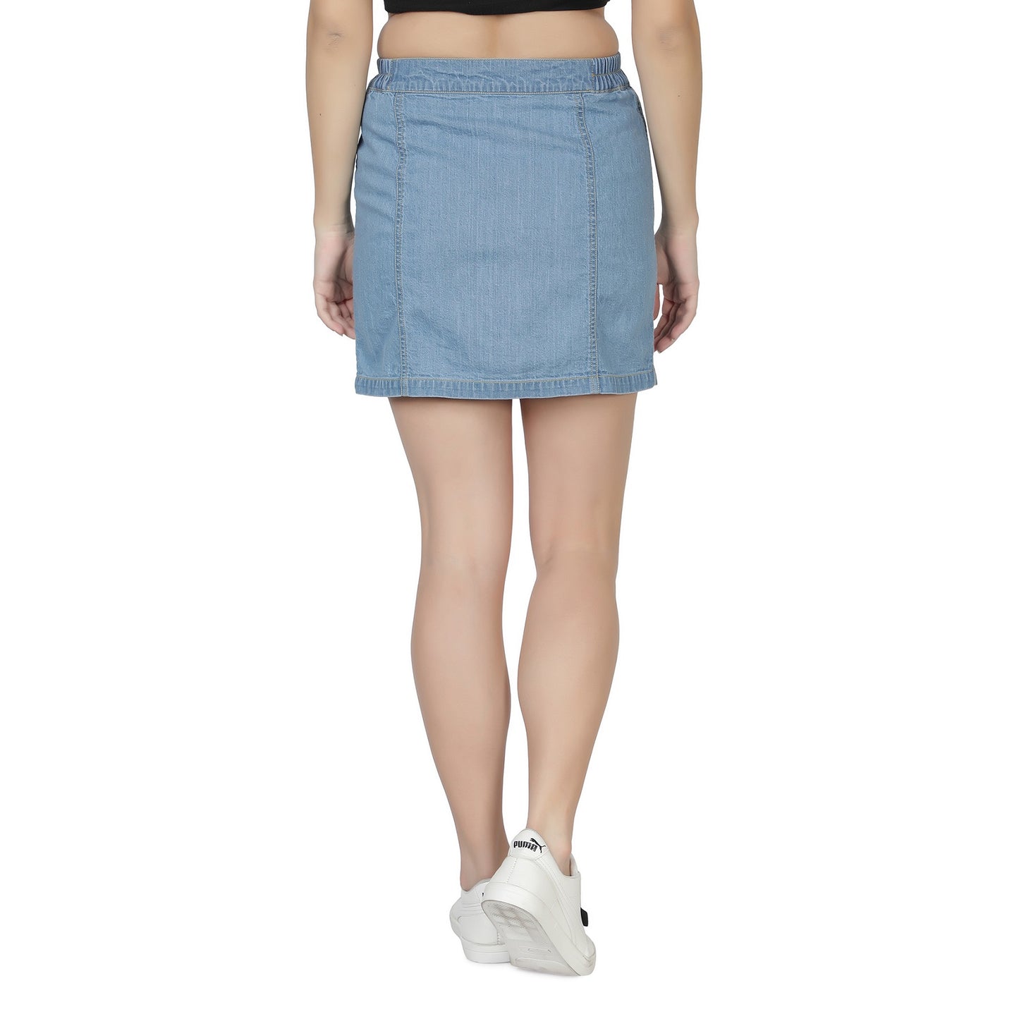 Women Straight Light Blue Skirt