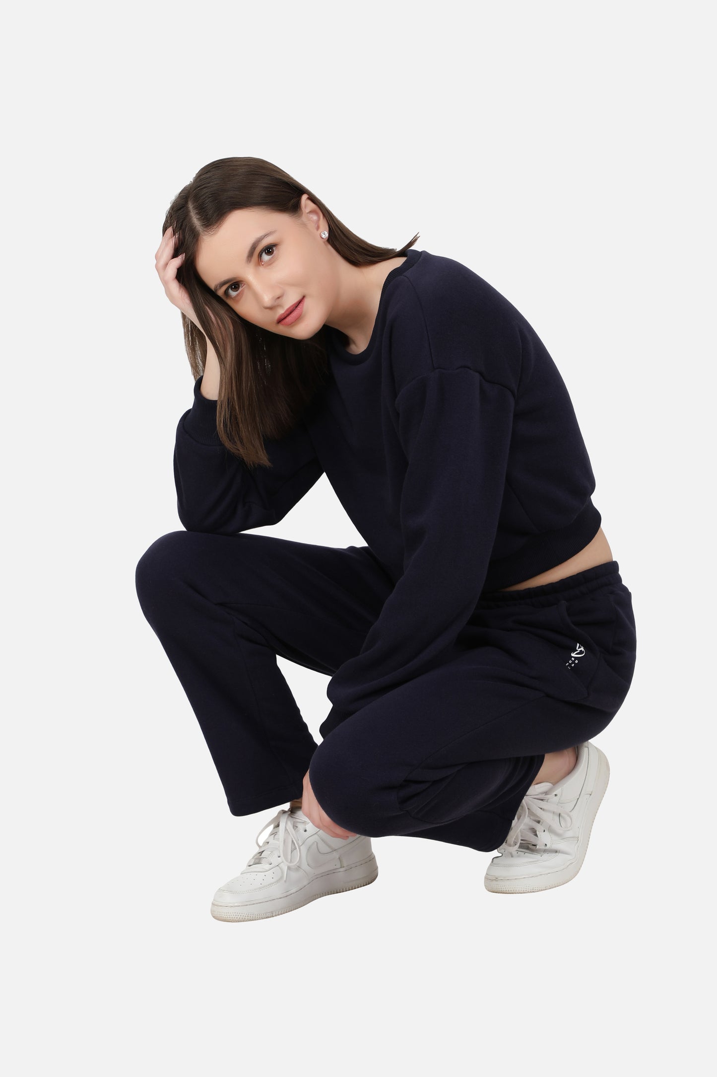 NUEVOSDAMAS Women Blue Full Sleeves Tracksuit