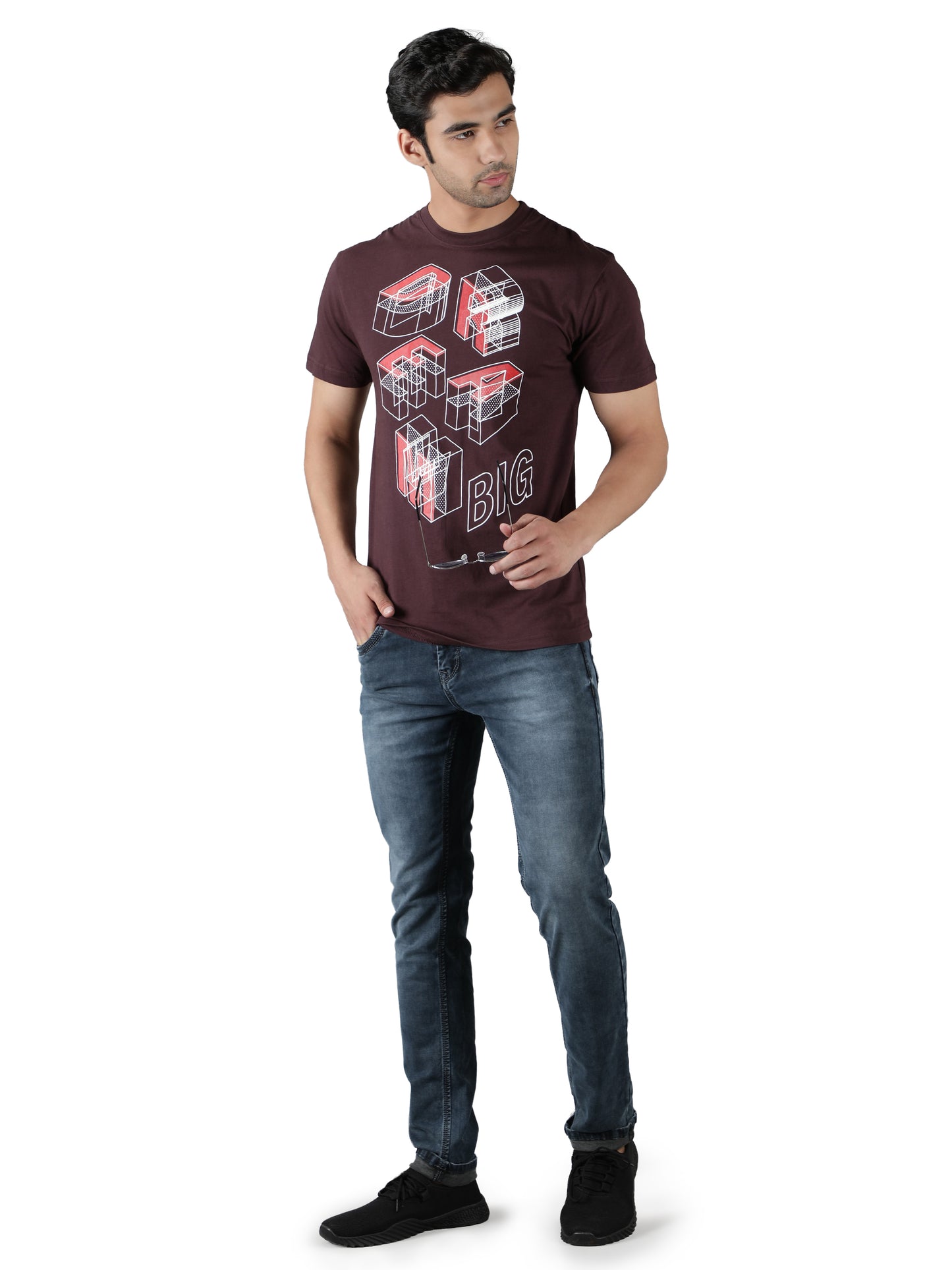 NUEVOSPORTA Men's Cotton Typography Printed T-Shirt