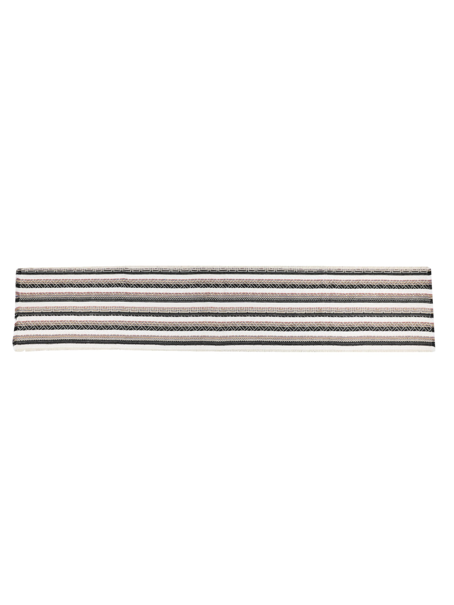 NUEVOSGHAR Heat Resistant Cotton Table Runner With Placmats Set (Pack Of 7- 1 Runner and 6 placemats)-BLACK/ MULTI