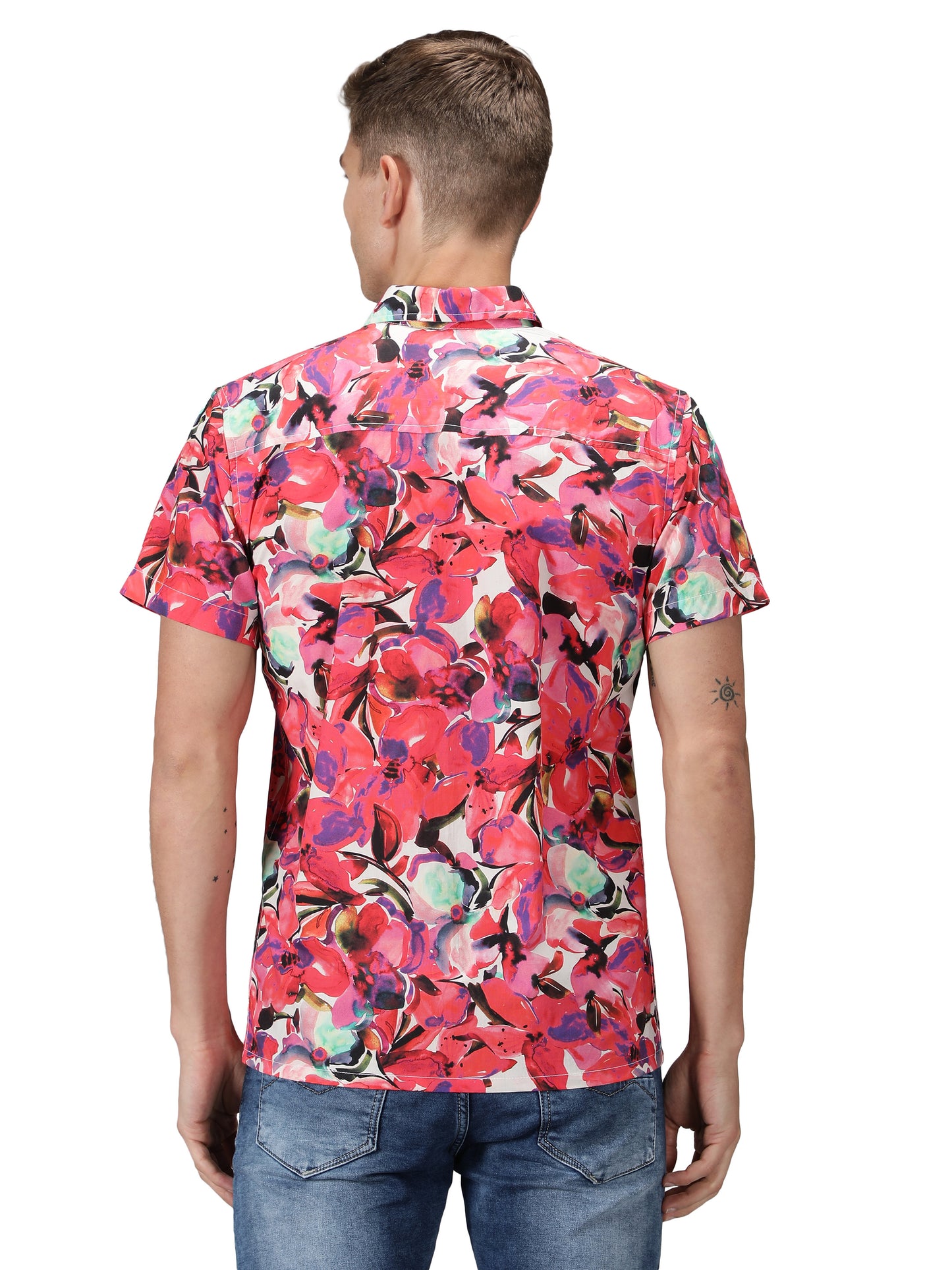 NUEVOSPORTA Men's Rayon Printed Multi Colour Shirt