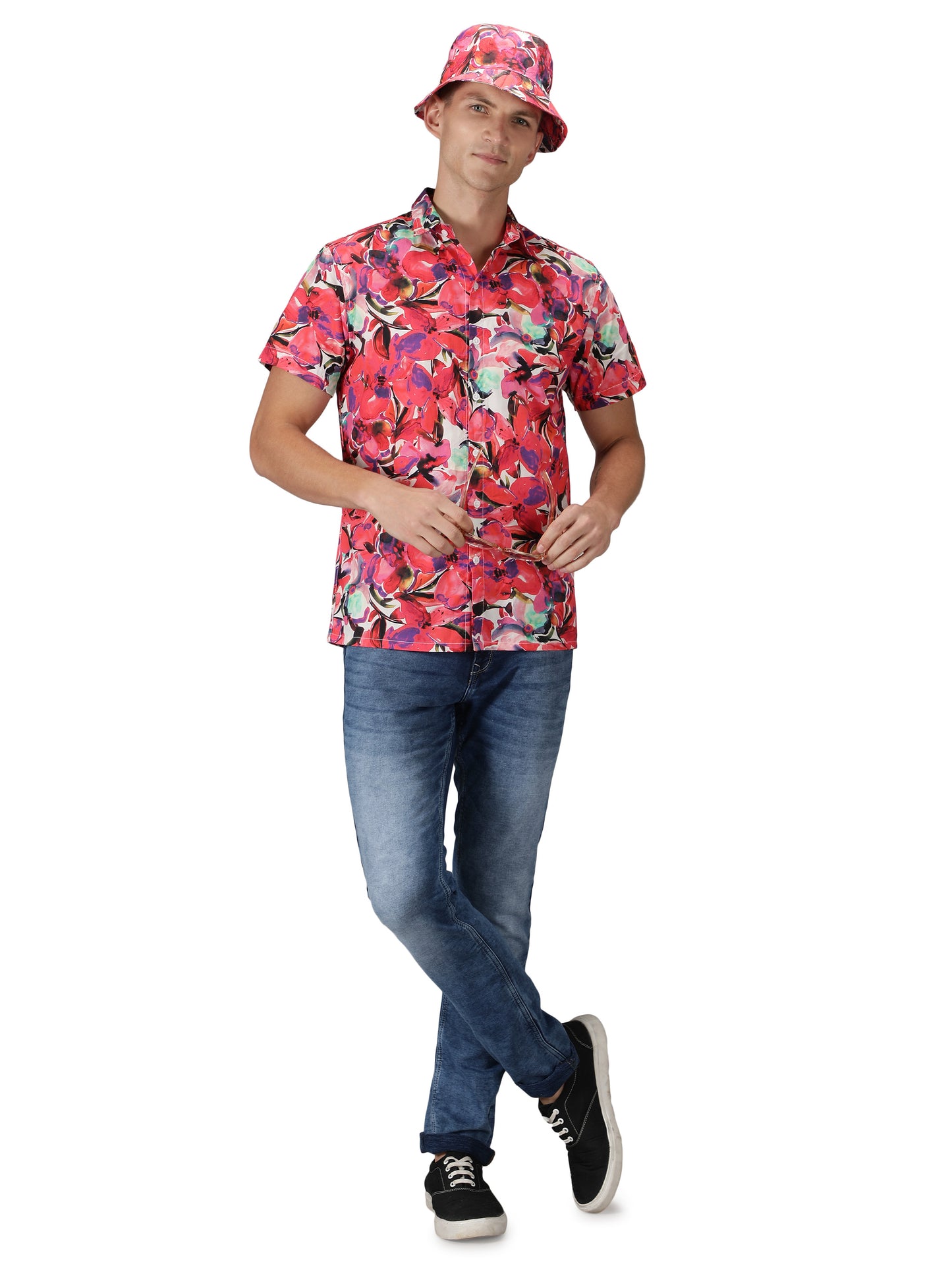 NUEVOSPORTA Men's Rayon Printed Multi Colour Shirt