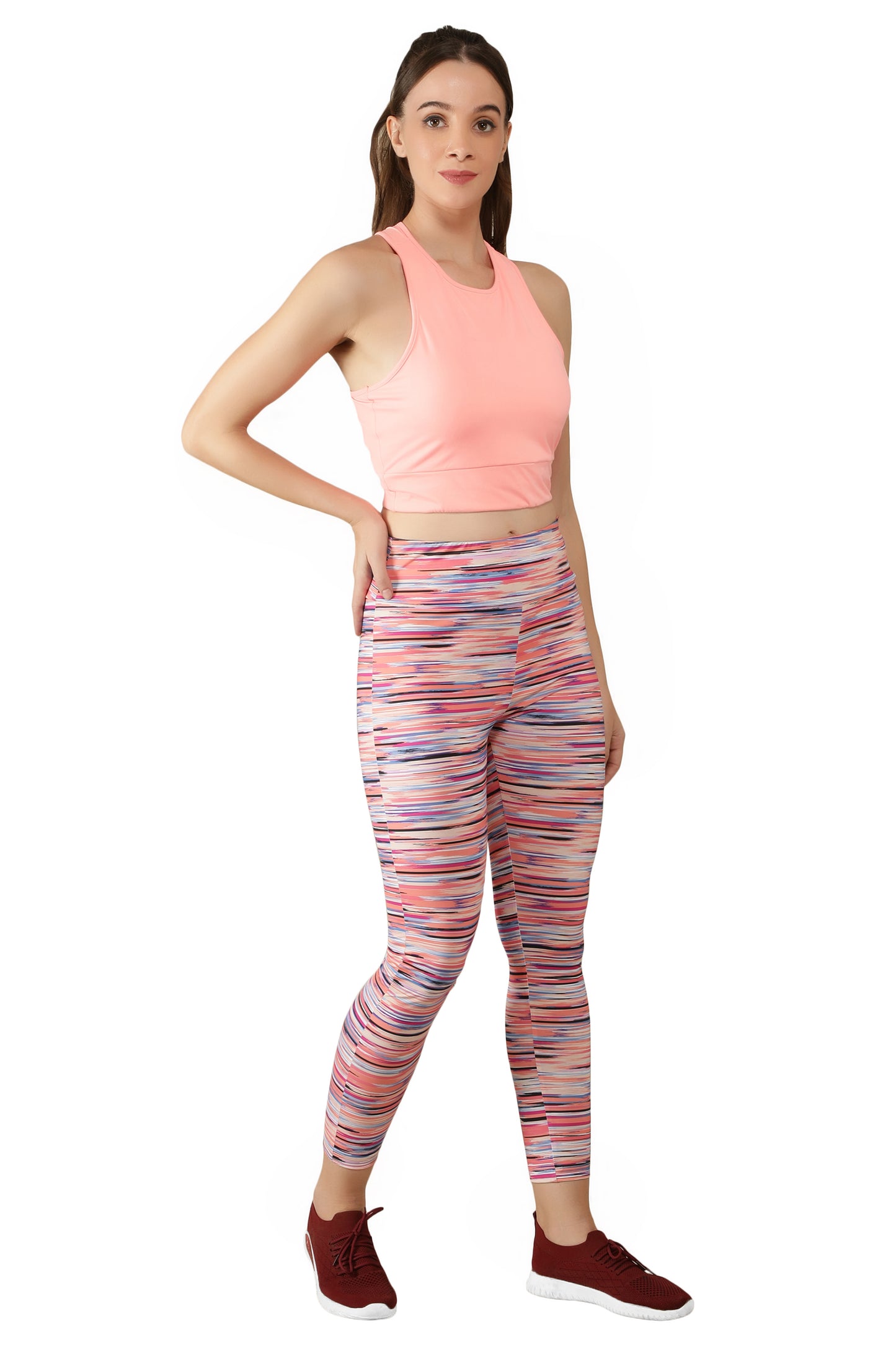 NUEVOSDAMAS Printed Women Active WearTracksuit | Gym Wear Padded Top And Bottom Set | Dry Fit Women Active Wear Combo Set_corel