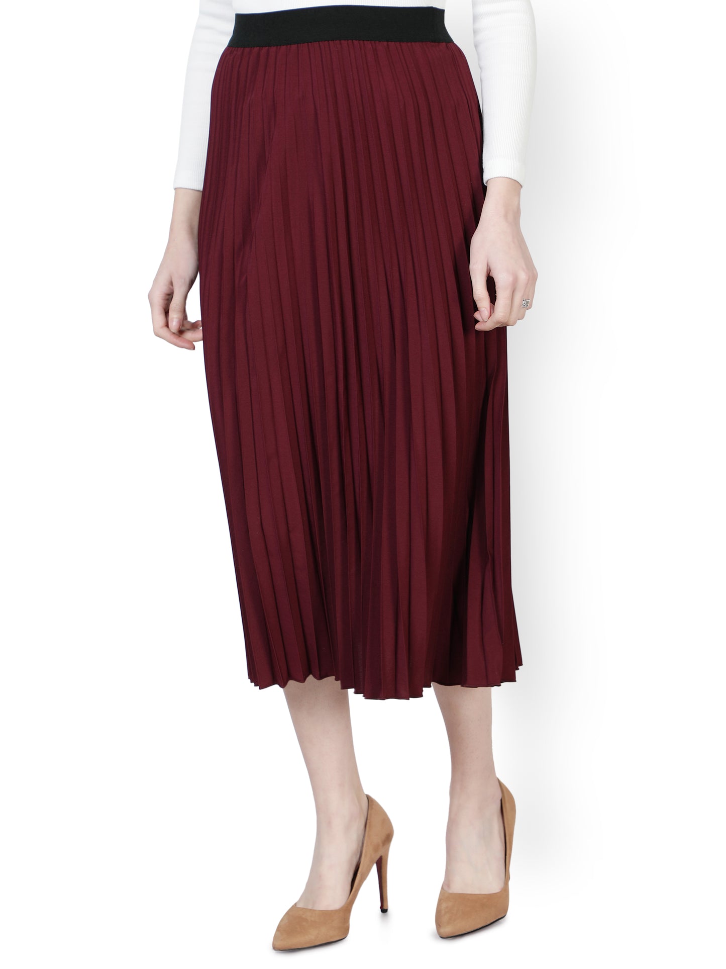 Women Pleated Purple Skirt