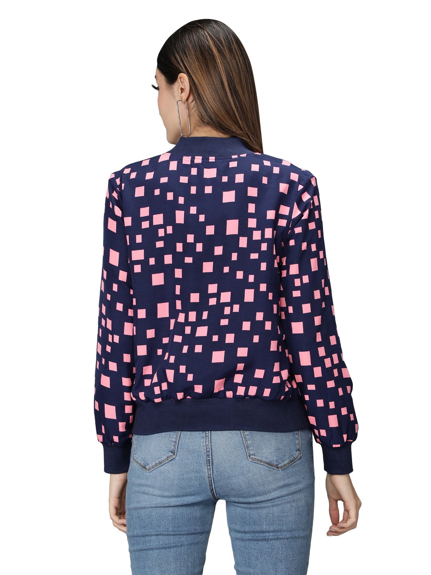 Nuevosdamas Woman's Blouson Jacket Blue, Pink