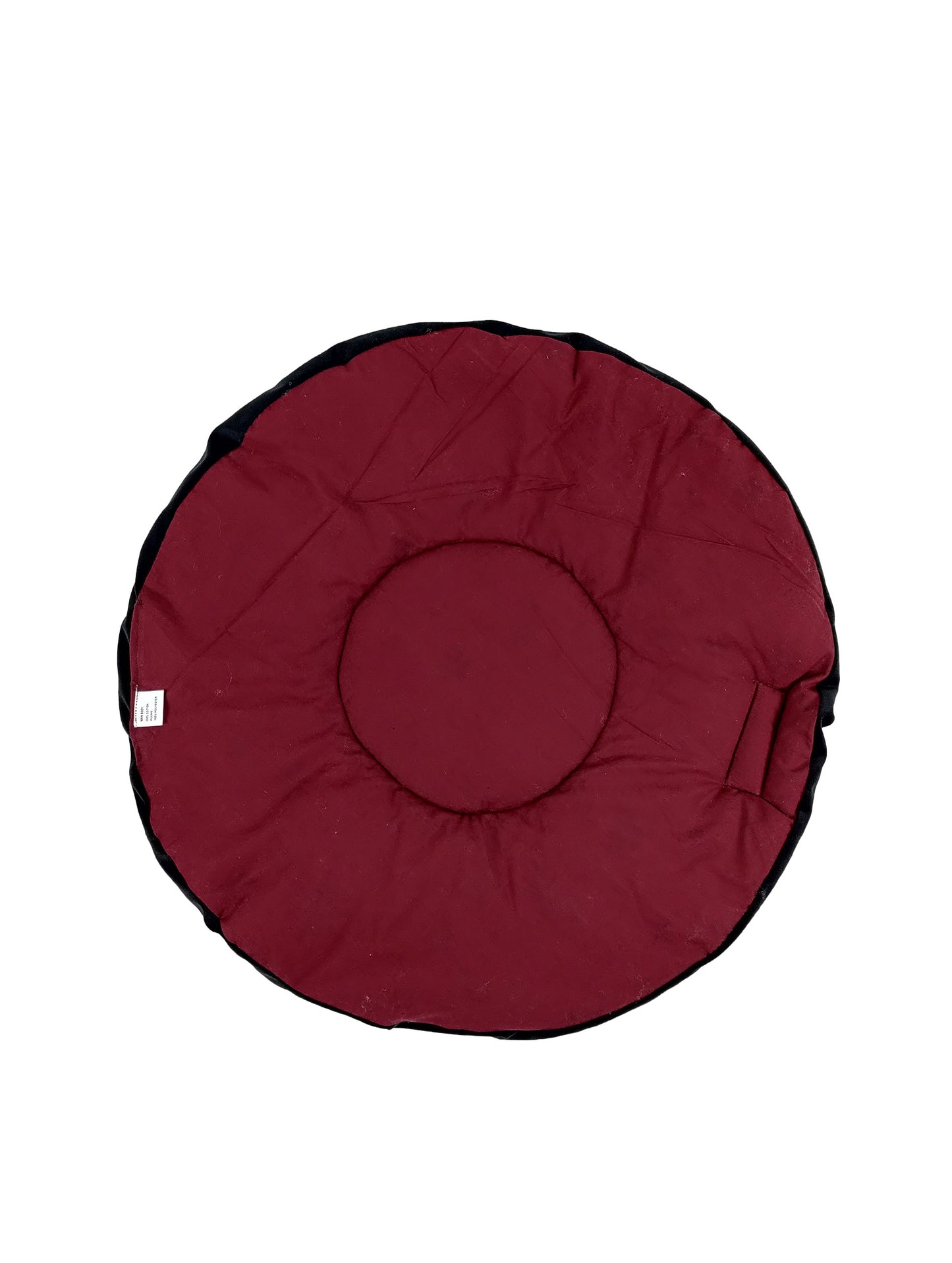 Velvet Pet Bed Mattress | Soft Cozy Fluffy Round Flat Bed | Washable Padded Pet Bed| Light Weighted Dog Flat Mat Maroon/Black