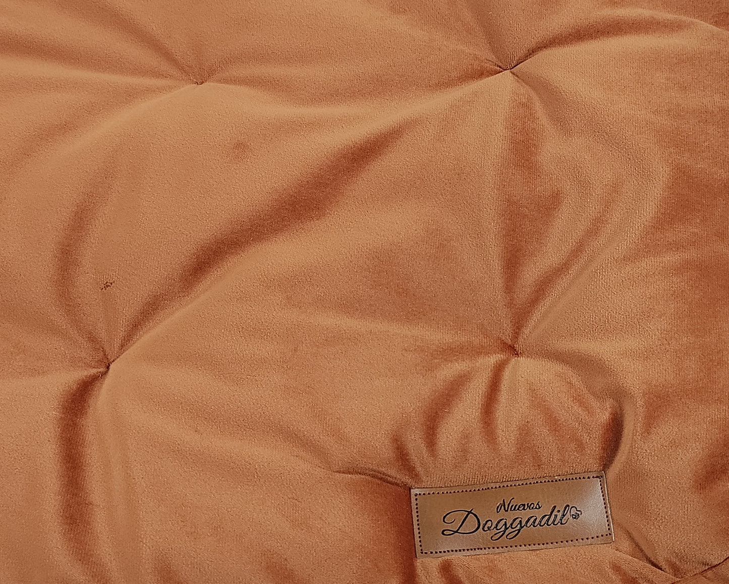 Velvet Pet Bed Mattress | Soft Cozy Fluffy Square Flat Bed | Washable Padded Pet Bed| Light Weighted Dog Flat Mat Rust