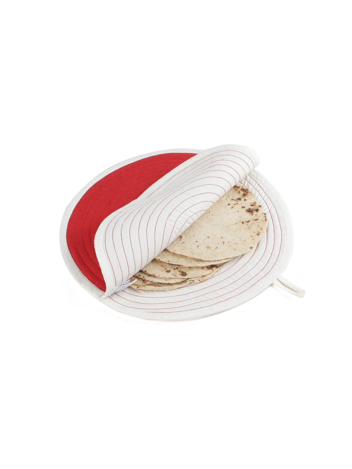 Pure Cotton Rectangle & Round Shape Roti/Chapati Cover Combo|Chapati Cloth Cover | Cotton Traditional Roti Warmer |Tortillas Cover| Kitchen Roti Keeper. Set-Pack of 2 Roti Covers(Red/White)