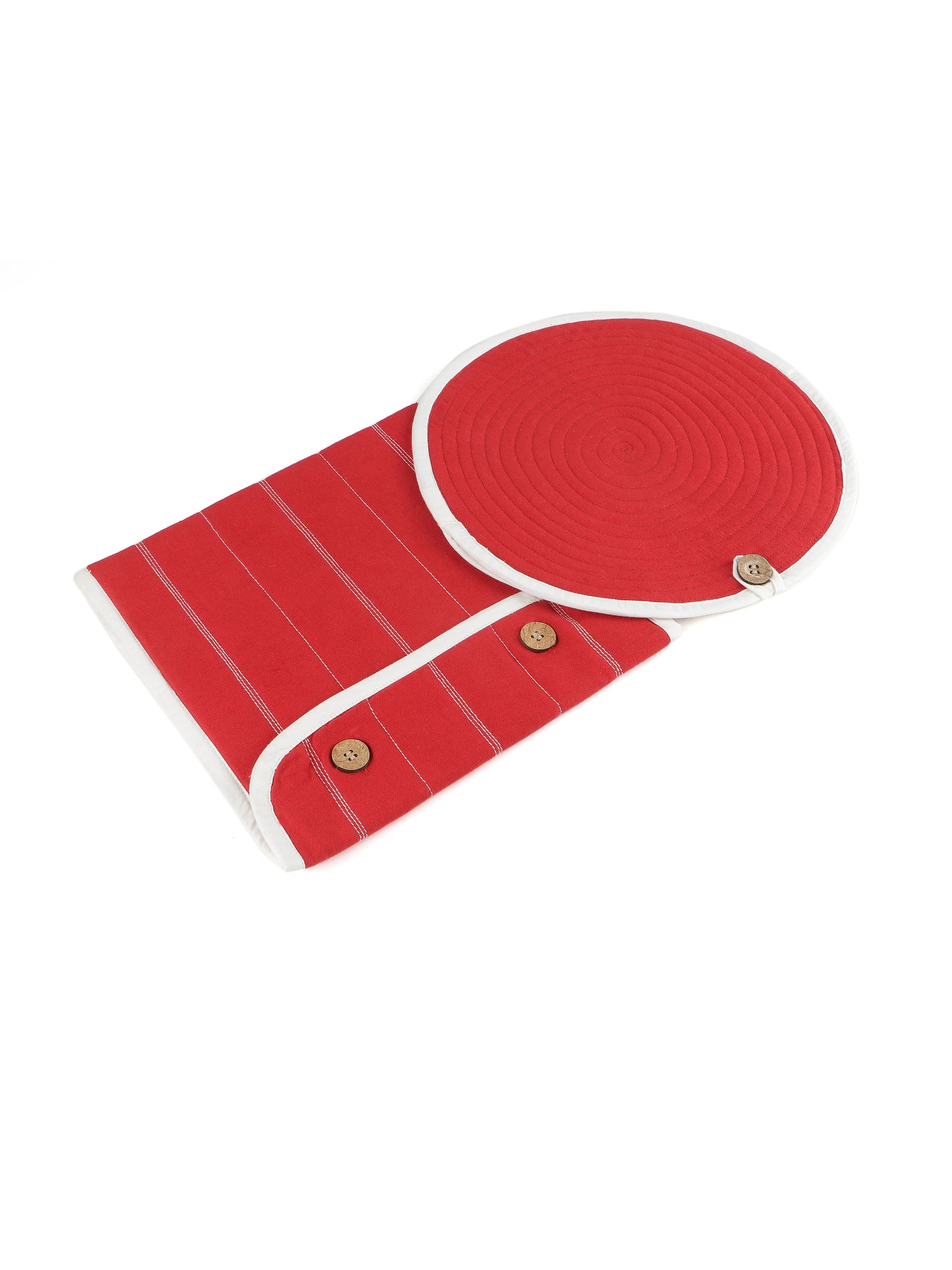 Pure Cotton Rectangle & Round Shape Roti/Chapati Cover Combo|Chapati Cloth Cover | Cotton Traditional Roti Warmer |Tortillas Cover| Kitchen Roti Keeper. Set-Pack of 2 Roti Covers(Red/White)