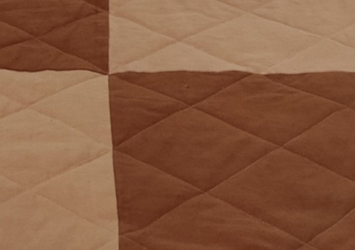 NUEVOS DOGGADIL Cotton Canvas Color Blocked Rectangle Pet Bed Mattress | Washable Padded Pet Bed| Light Weighted Dog Flat Mat Rust/Sand Orange