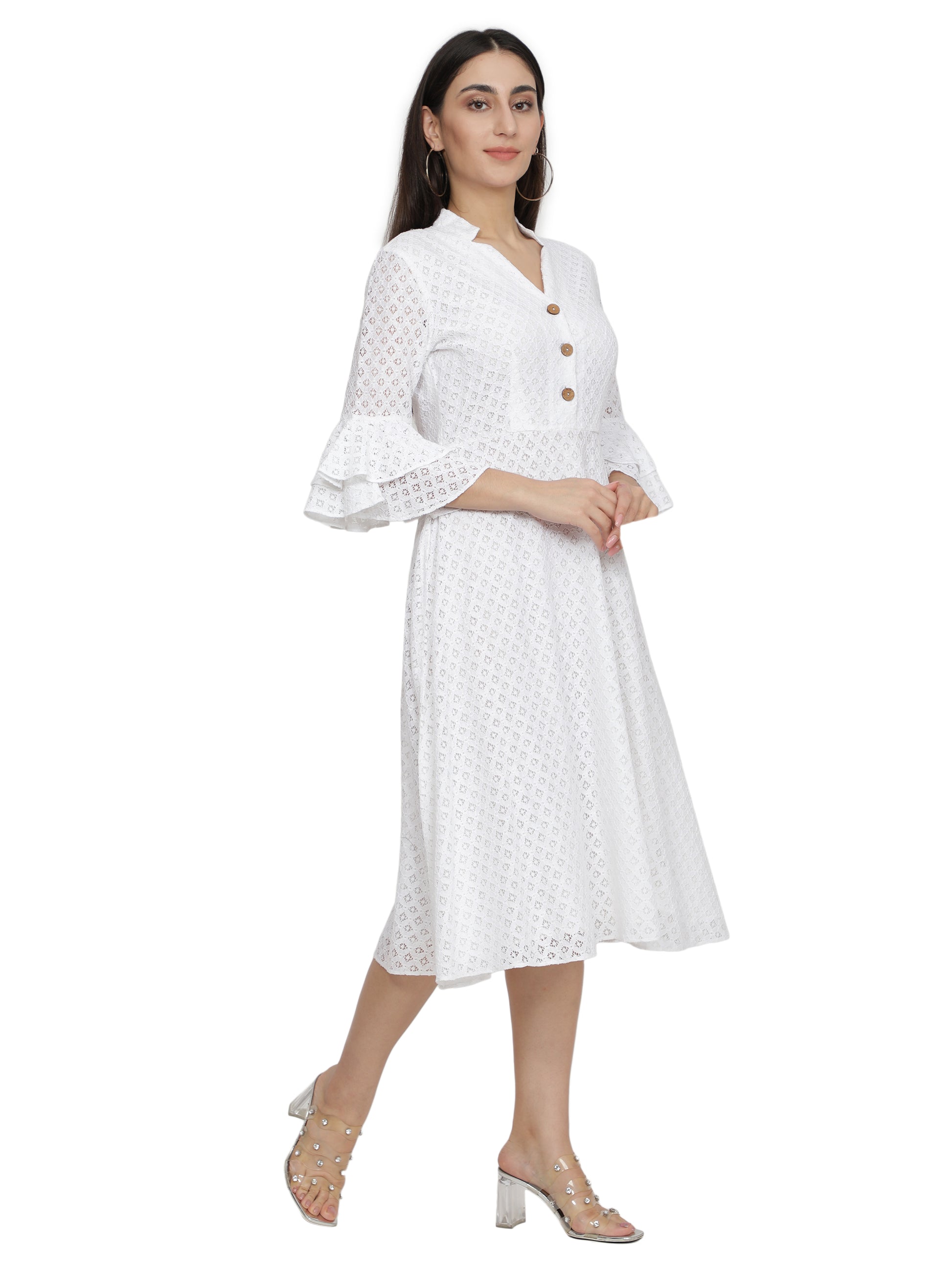 Women A-line White Dress freeshipping - NUEVOSDAMAS