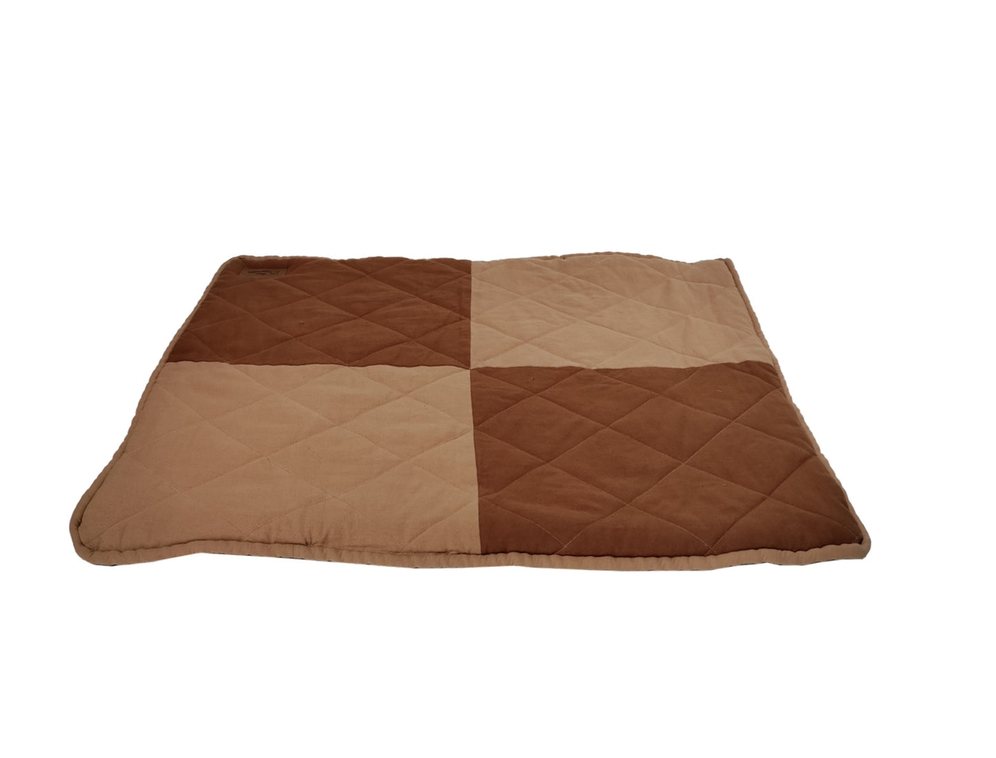 NUEVOS DOGGADIL Cotton Canvas Color Blocked Rectangle Pet Bed Mattress | Washable Padded Pet Bed| Light Weighted Dog Flat Mat Rust/Sand Orange