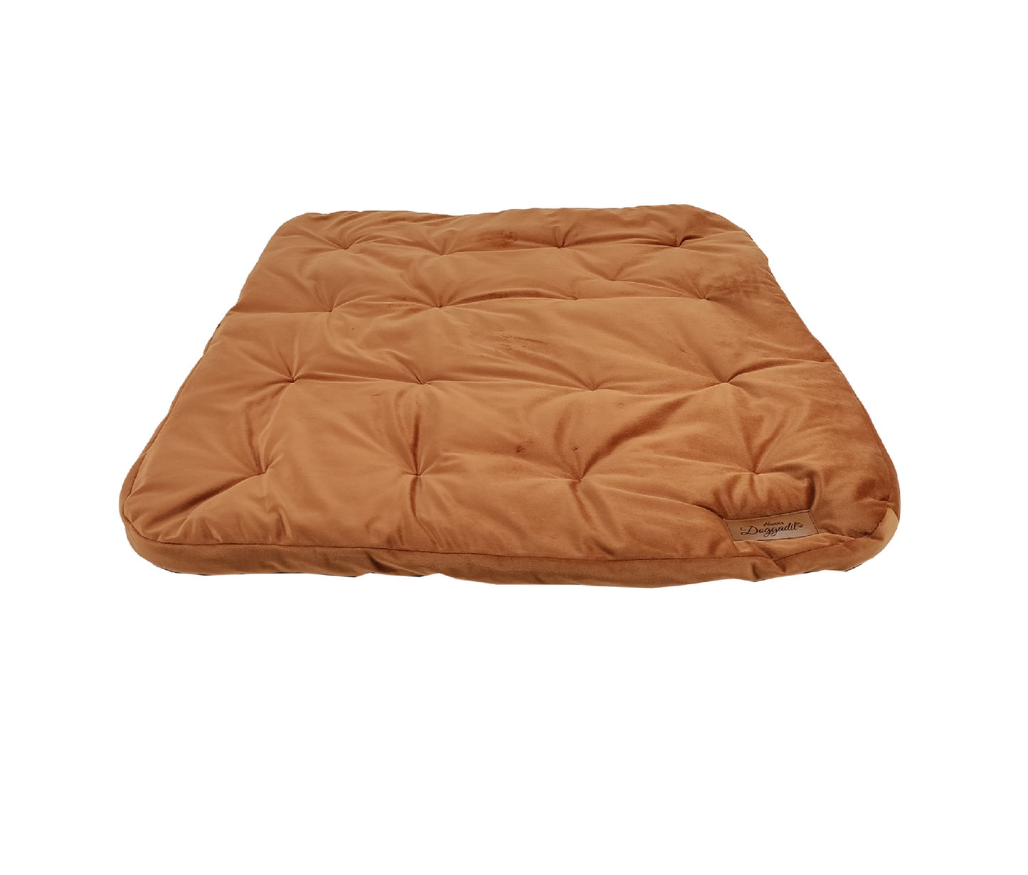 Velvet Pet Bed Mattress | Soft Cozy Fluffy Square Flat Bed | Washable Padded Pet Bed| Light Weighted Dog Flat Mat Rust